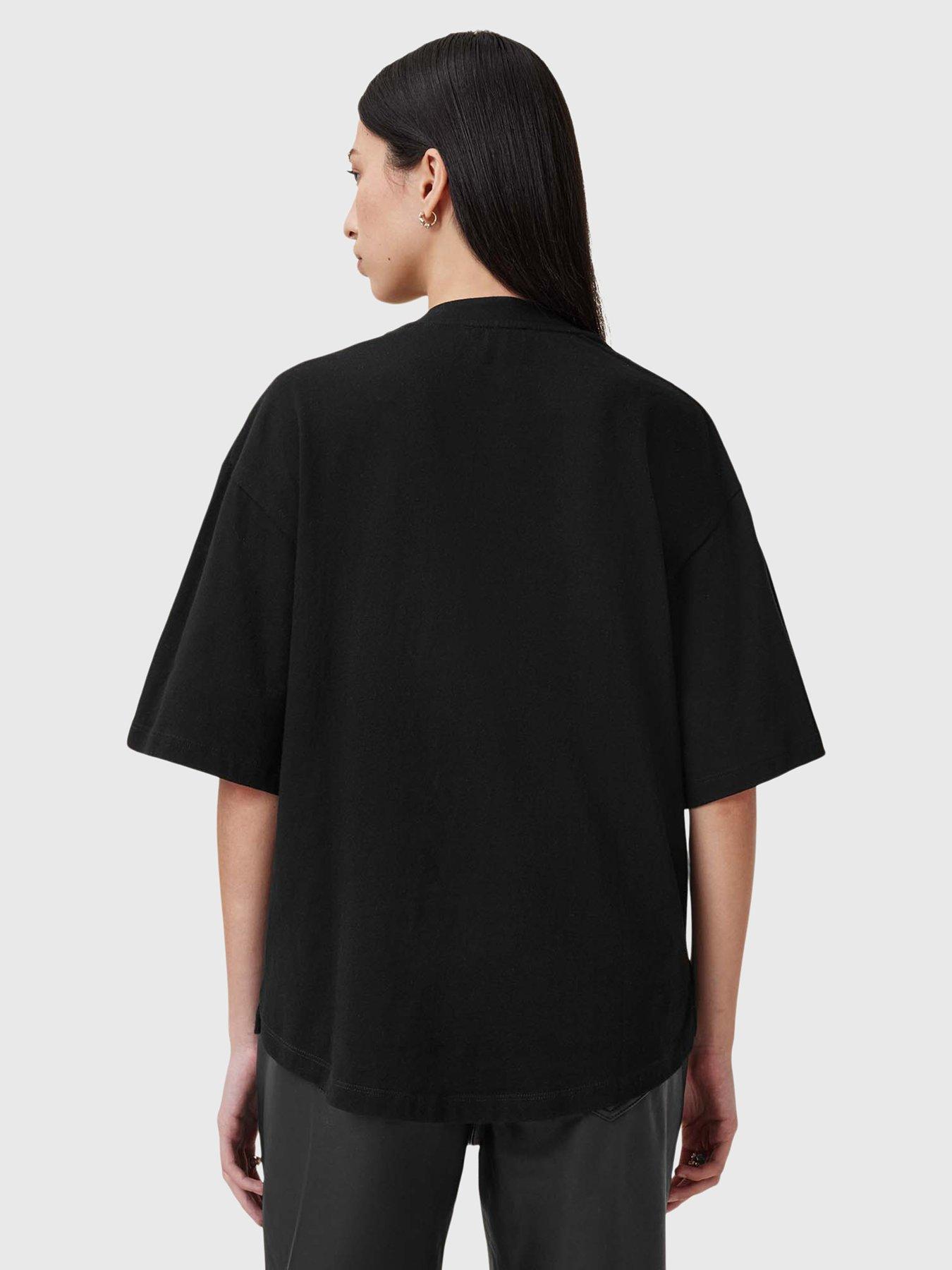 Image 2 of 6 of AllSaints Amelie Flow Embellished T-shirt - Black