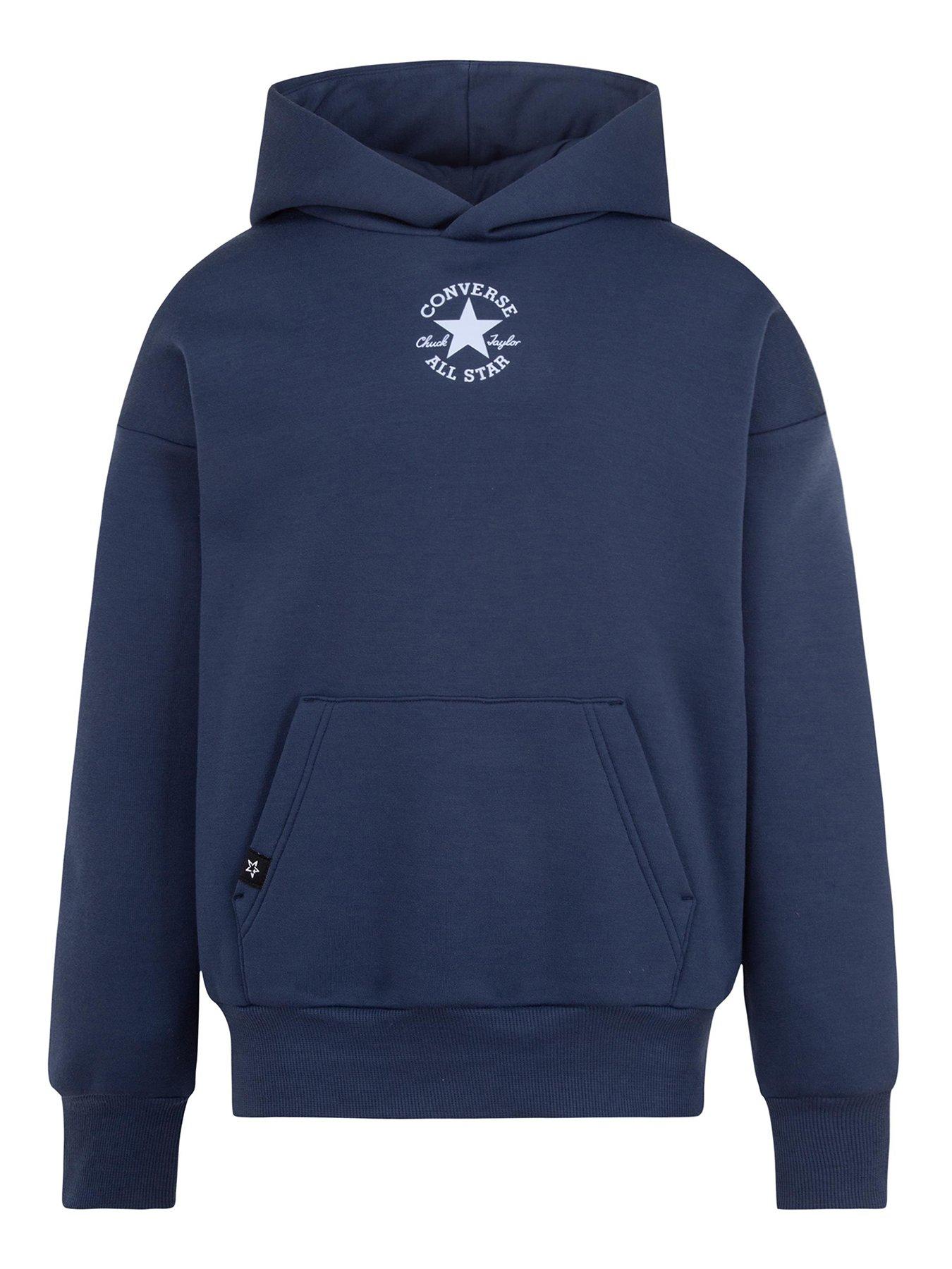 undefined Junior Boys Small Logo Hoodie - Navy