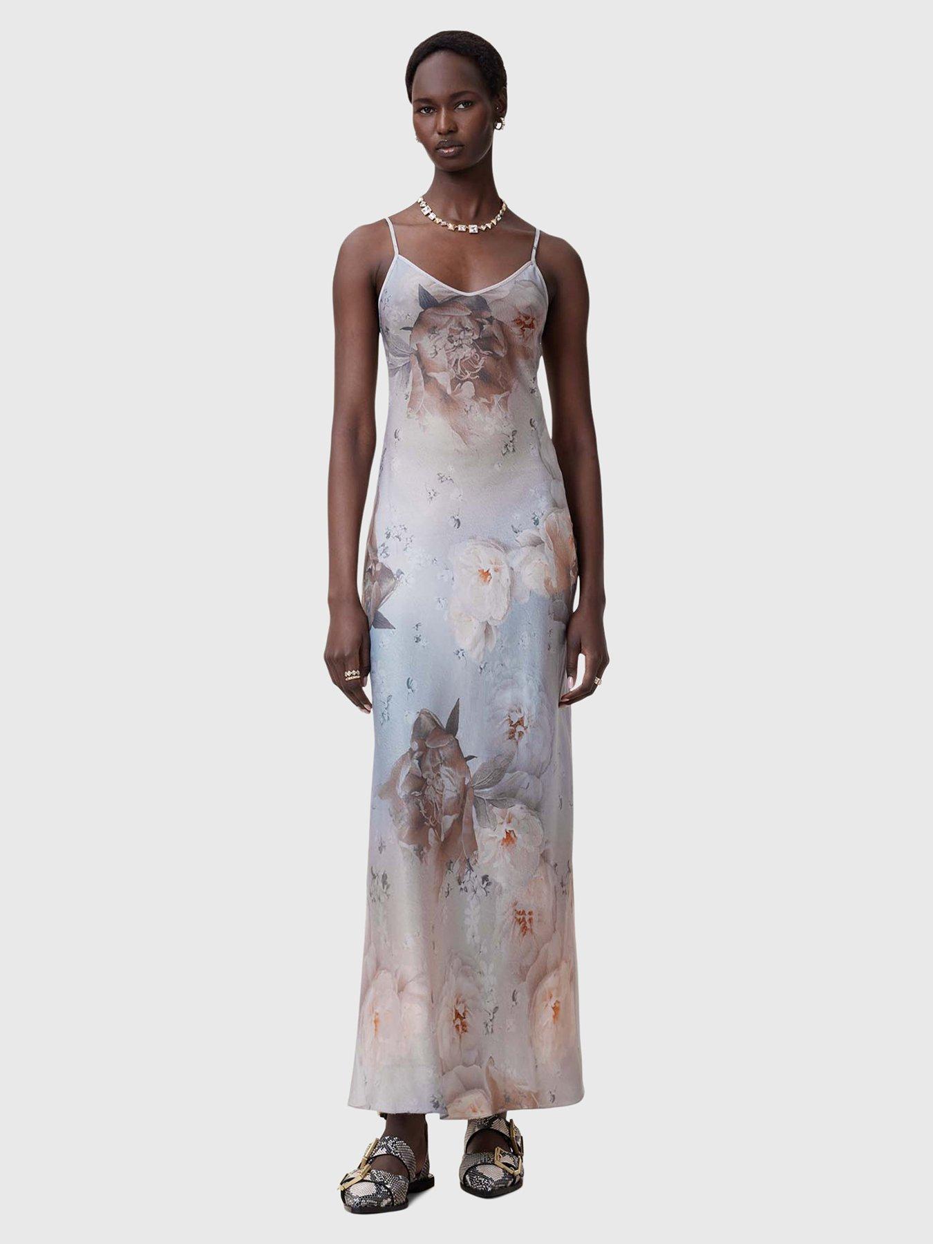undefined Bryony Maxi Slip Dress - Blue