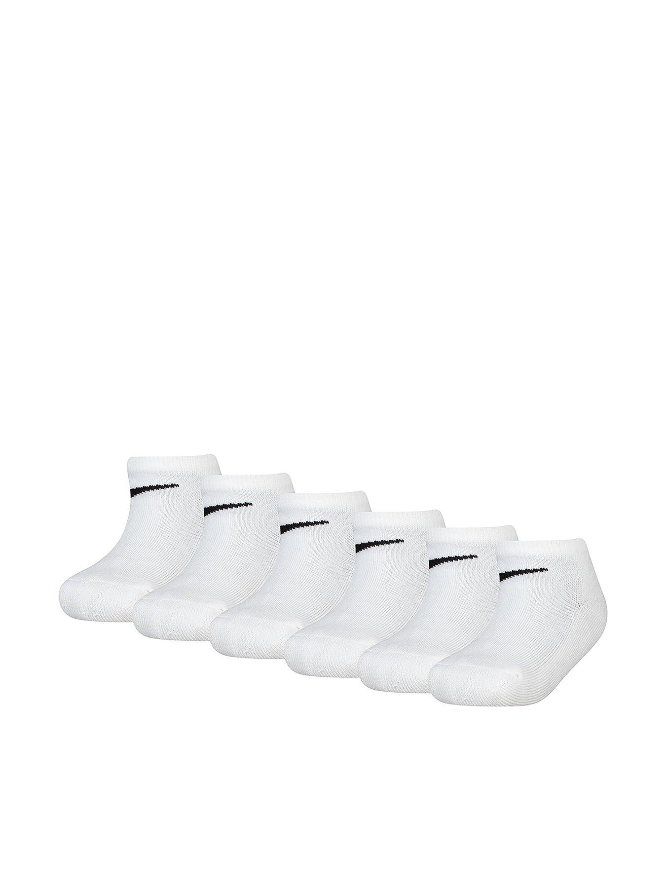 Nike: Kids Unisex Basic No Show Socks 6 Pack - White