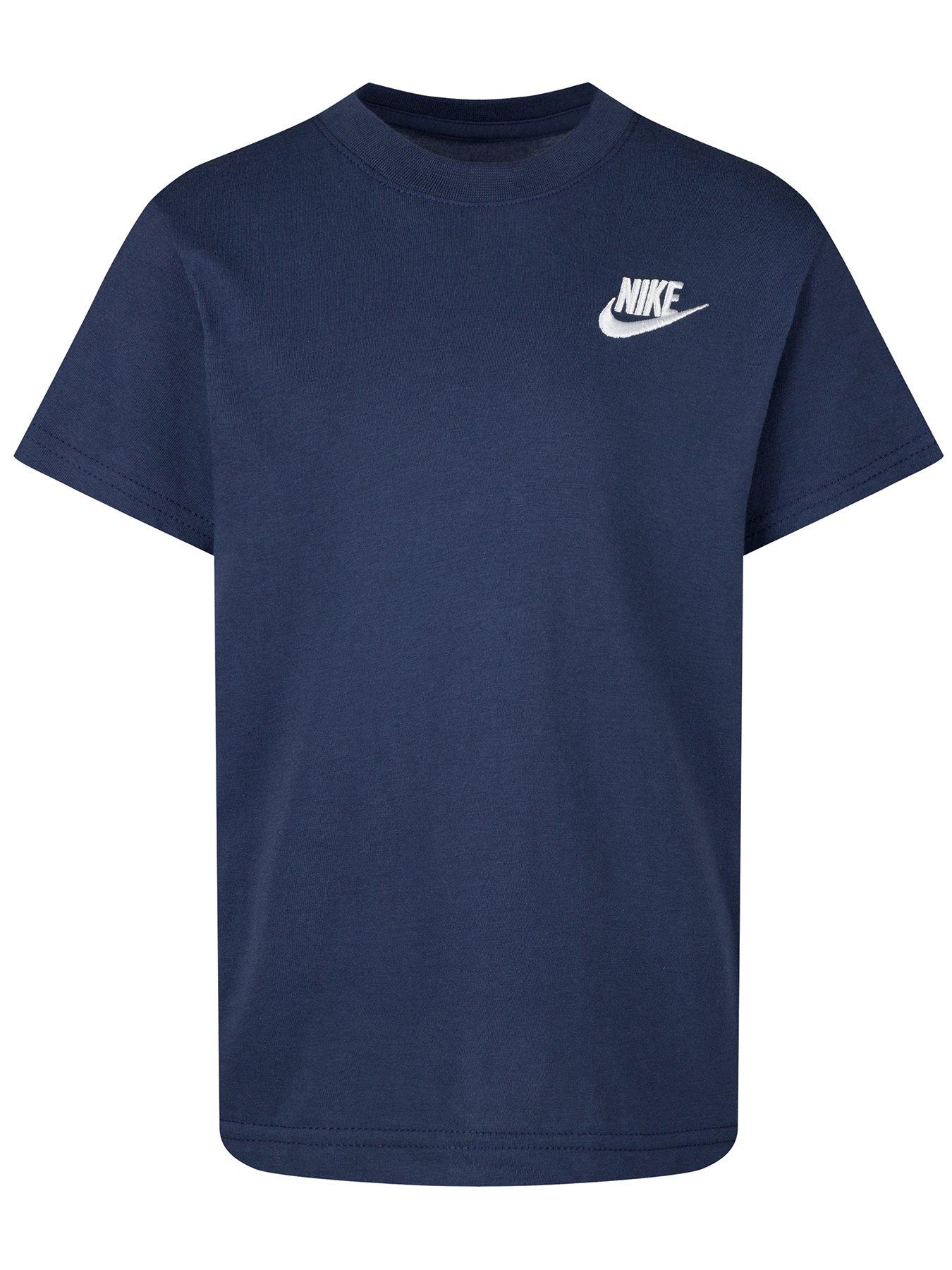 Nike Kids Unisex Embroidered Futura S/s T-shirt - Navy Blue