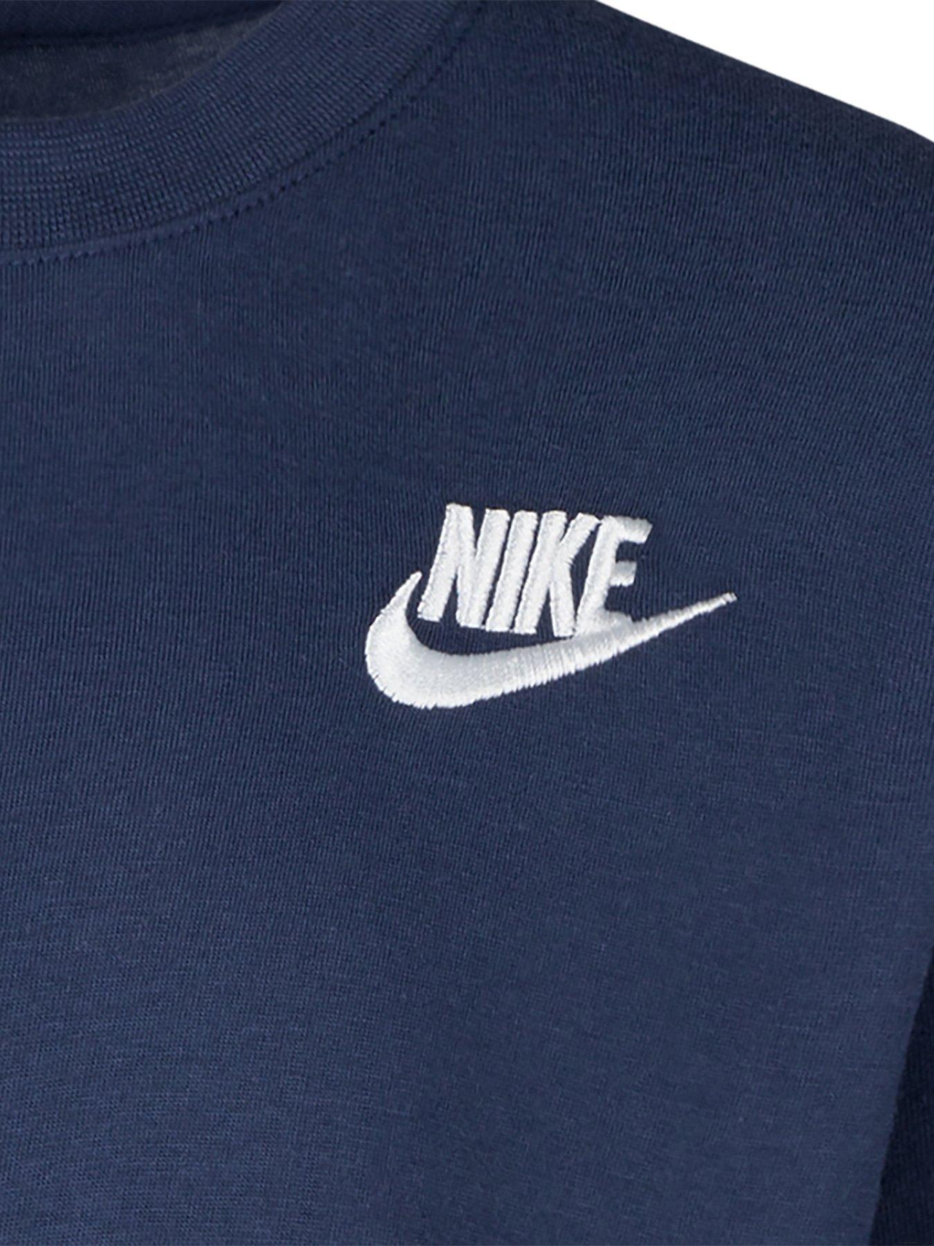 Image 4 of 5 of Nike Kids Unisex Embroidered Futura S/s T-shirt - Navy Blue