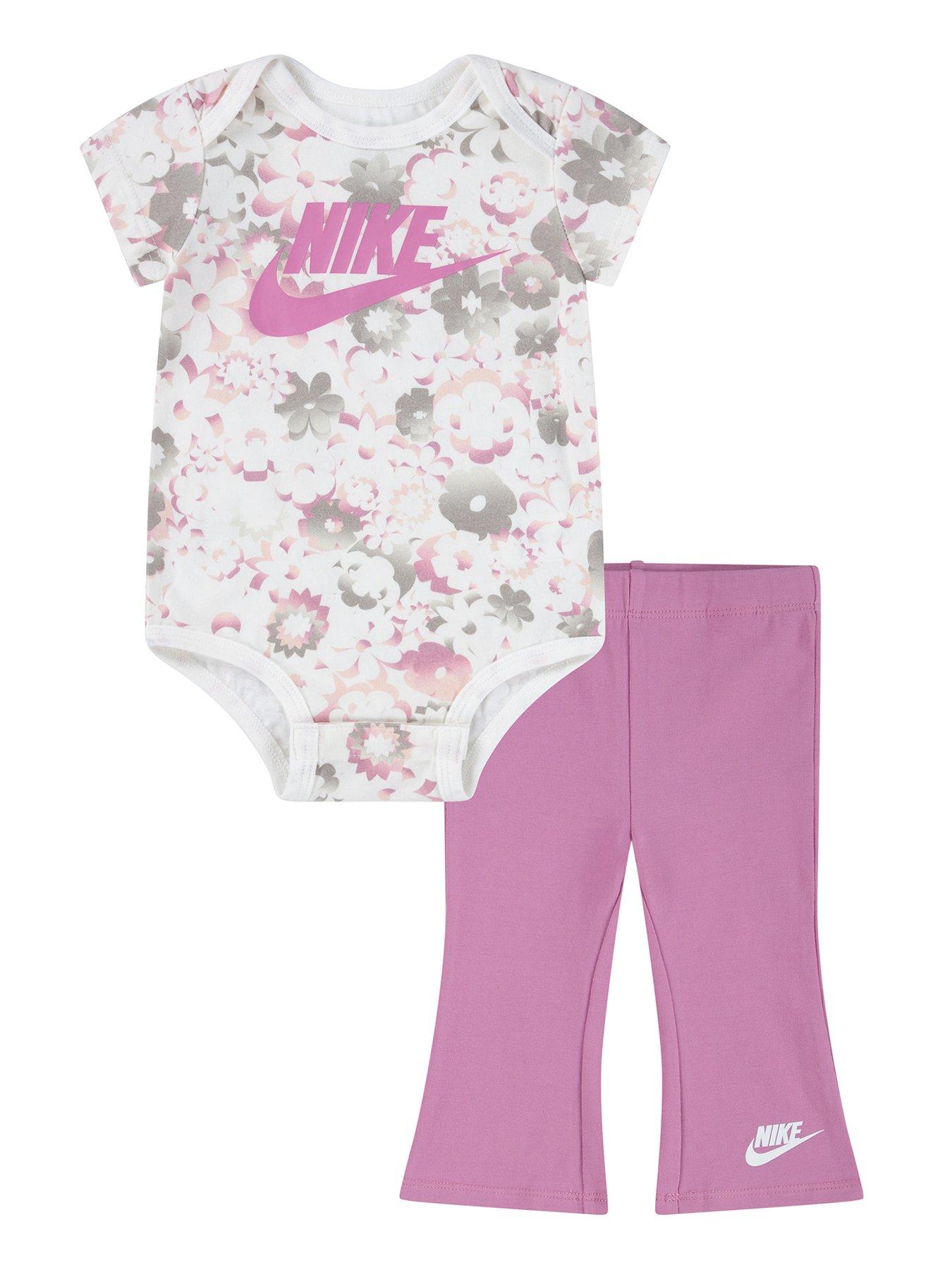 Nike Infant Girls Floral Bodysuit And Legging Set Pink Very