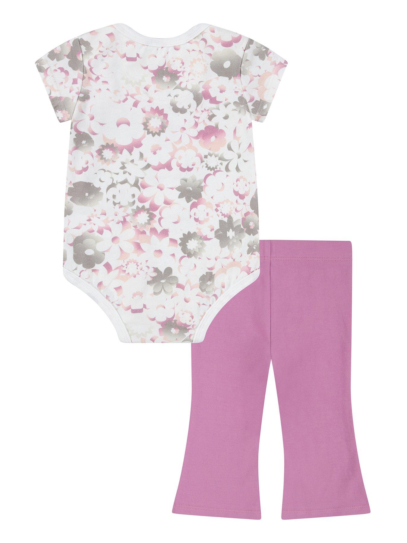 Nike Infant Girls Floral Bodysuit And Legging Set Pink Very