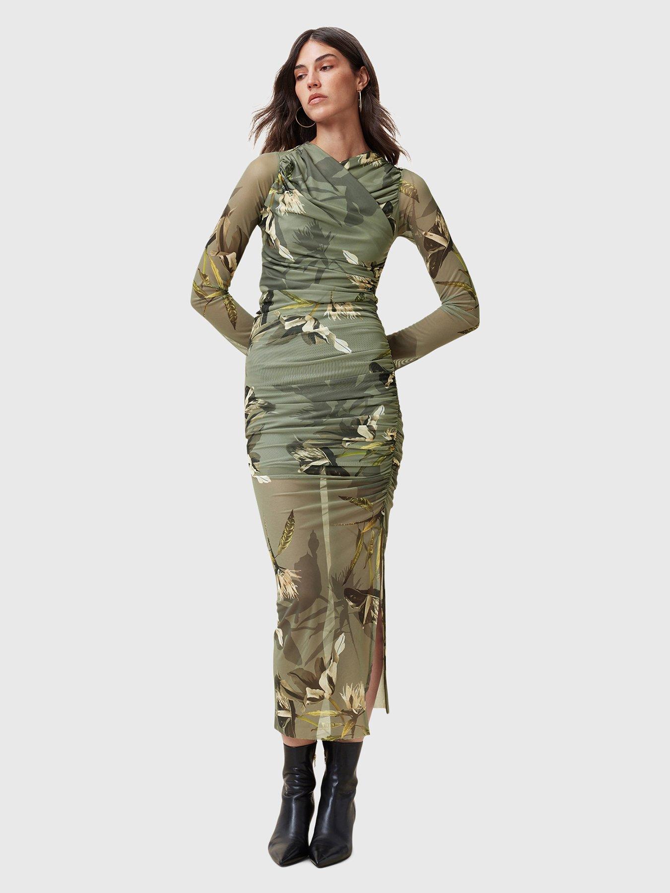 undefined Hanako Print Mesh Wrap Maxi Dress - Green