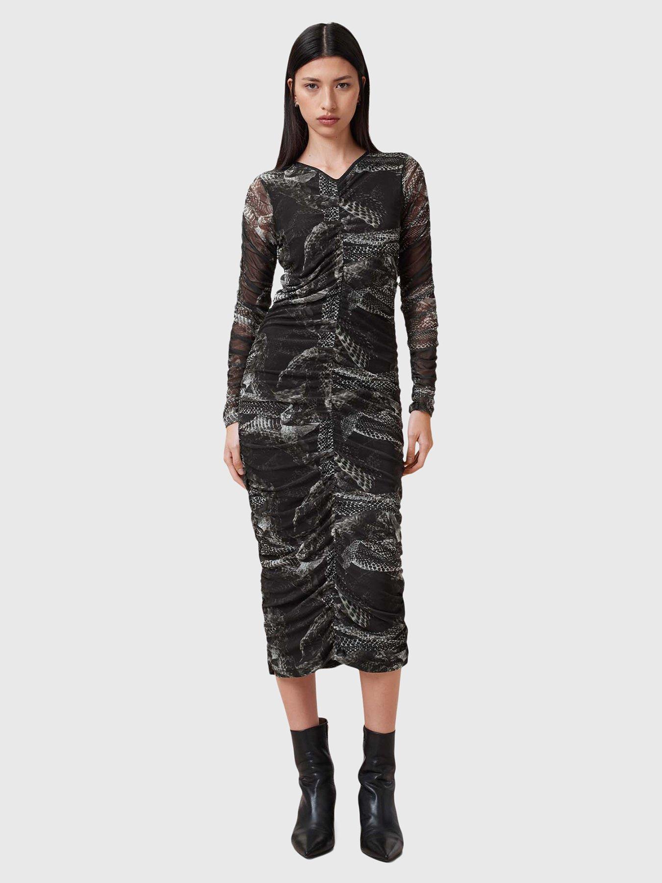 Image of AllSaints Keiko Mesh Dress - Grey