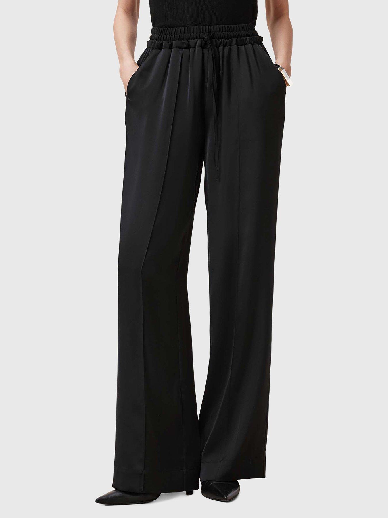 undefined Alba Satin Trouser - Black