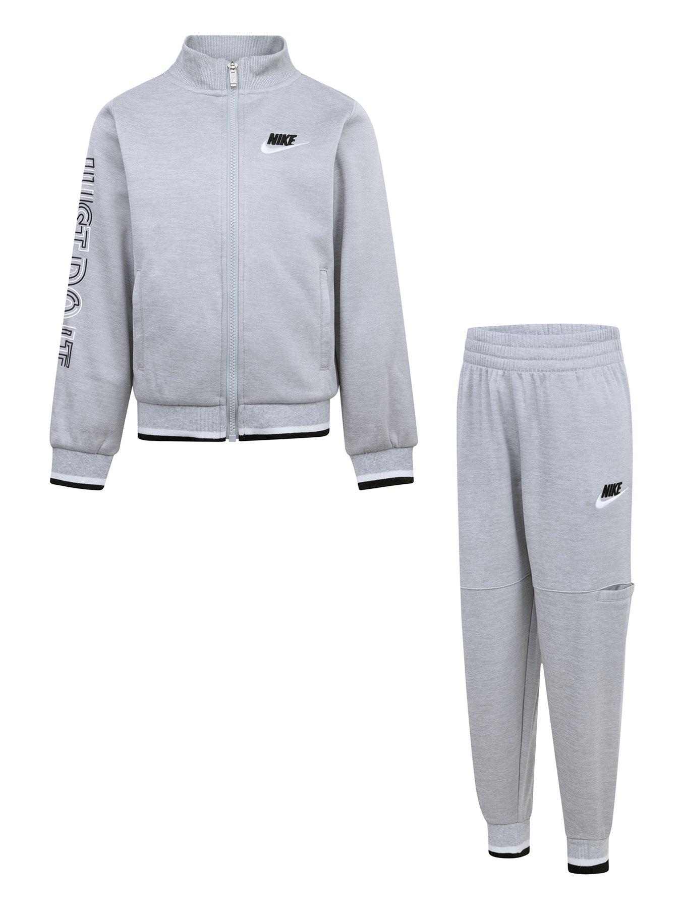 undefined Kids Boys Futura Zip Through Jacket And Jogger Set - Grey