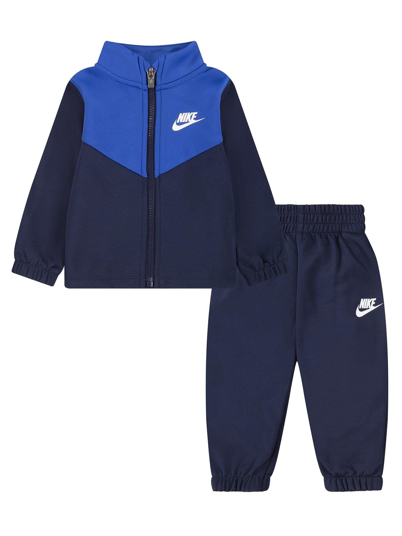 undefined Infant Unisex Dri-fit Essentials Full Zip Jacket And Jogger Set - Navy Blue