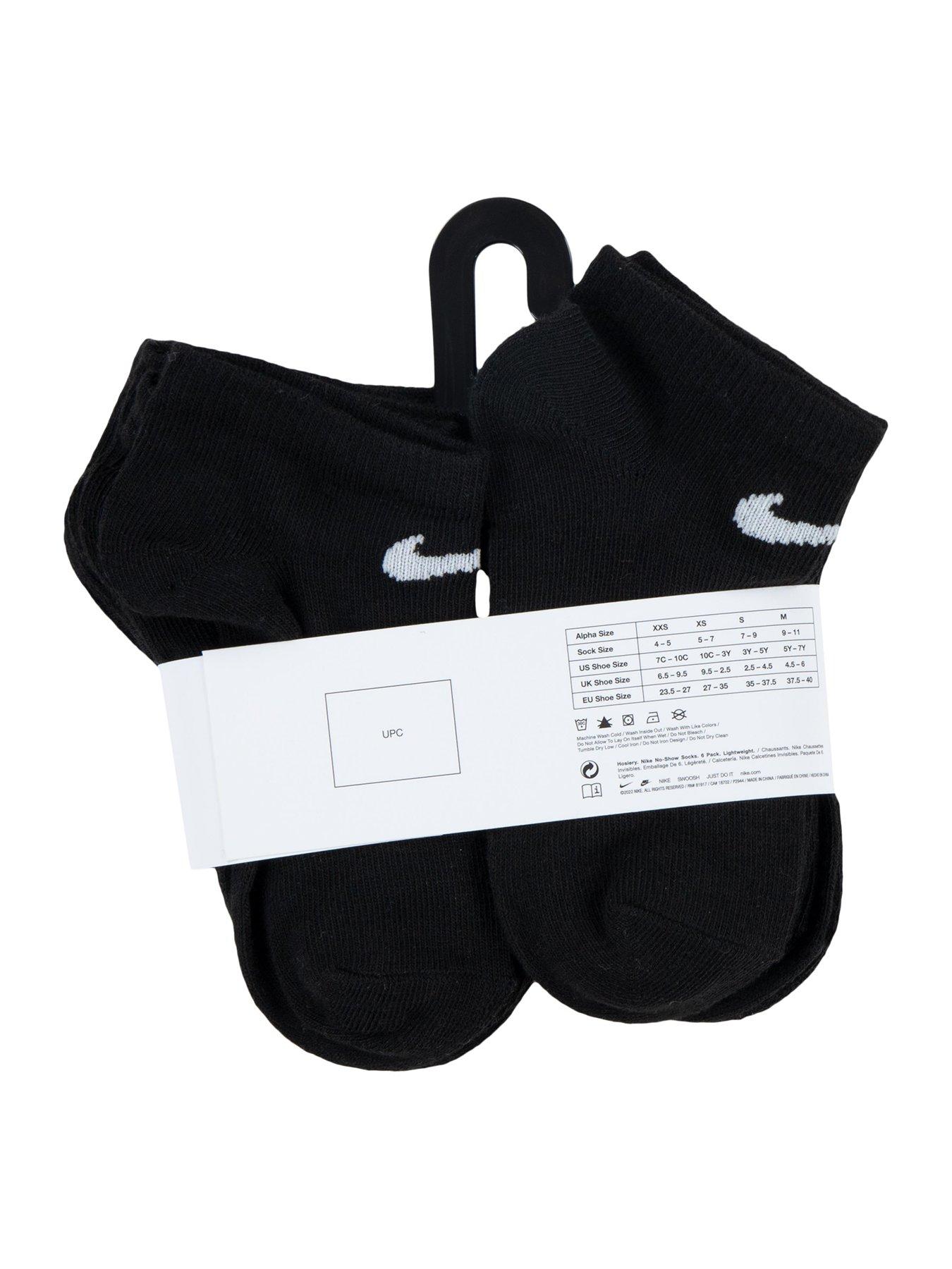 Image 3 of 3 of Nike Kids Unisex Basic No Show Socks 6 Pack - Black