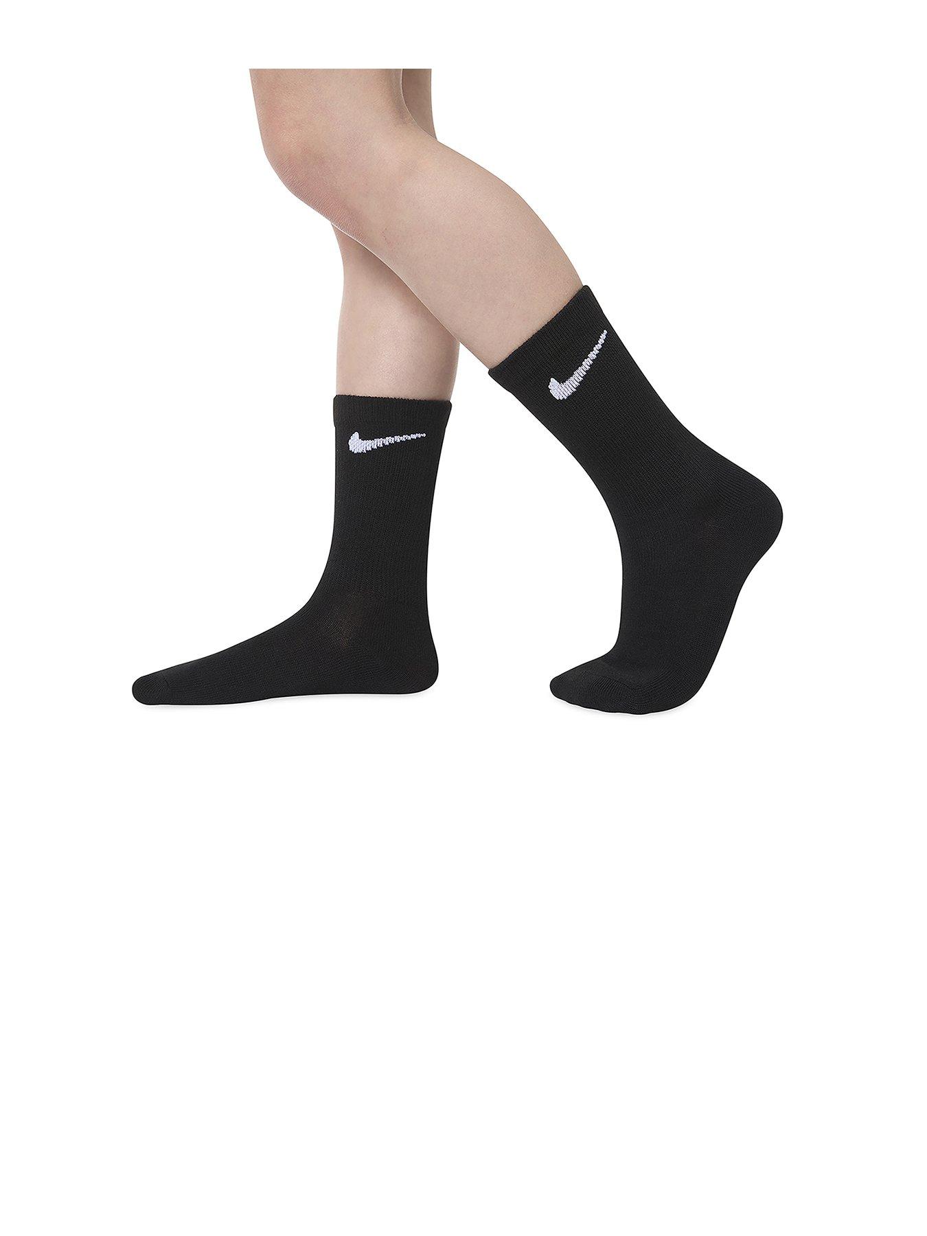 Nike Kids Unisex Basic Crew Socks Pack Black Very