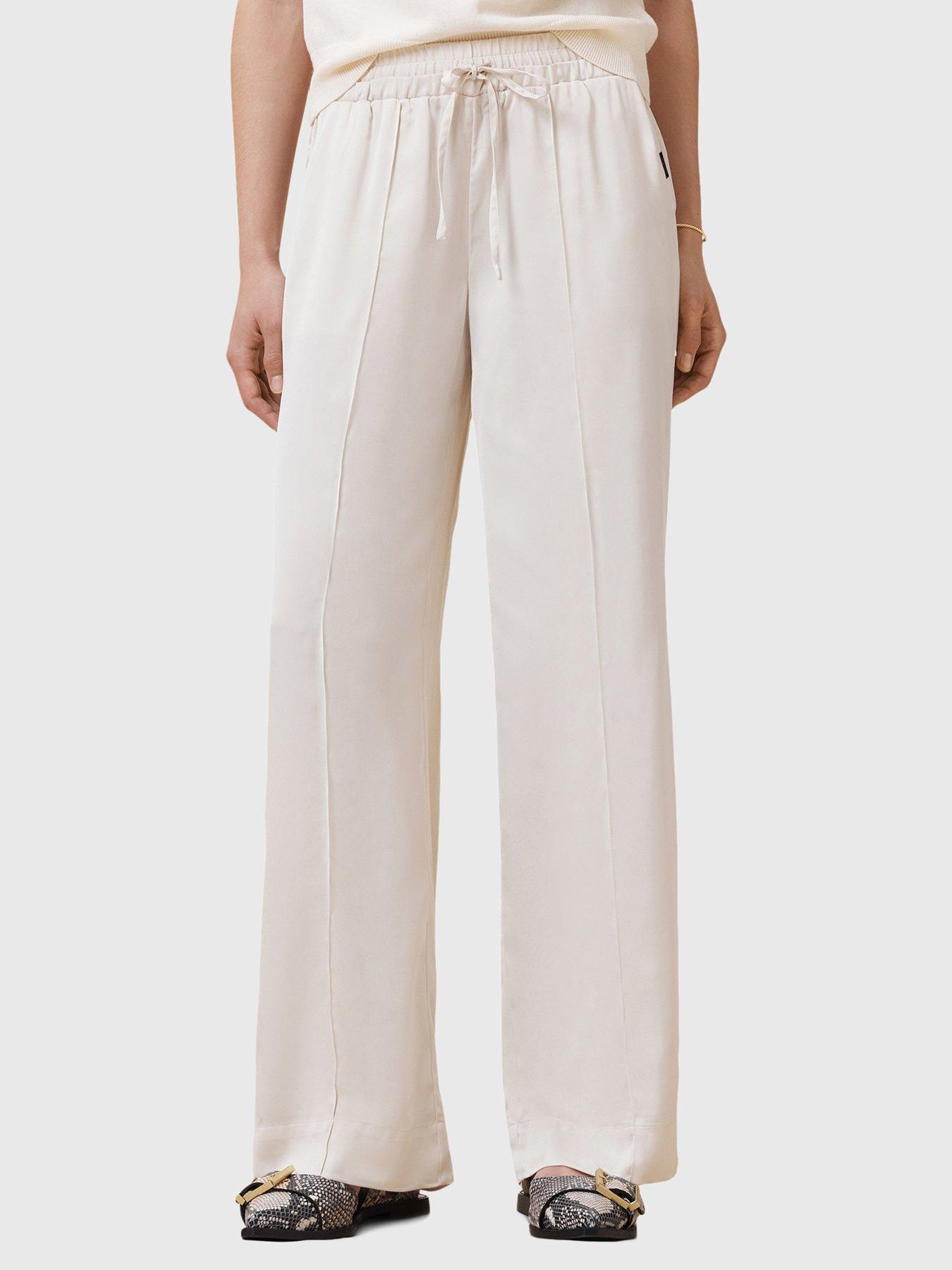 undefined Alba Satin Trousers - White