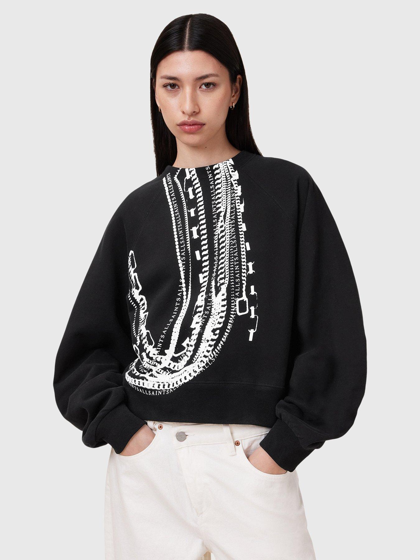 undefined Metallo Dana Printed Zip Sweatshirt - Black