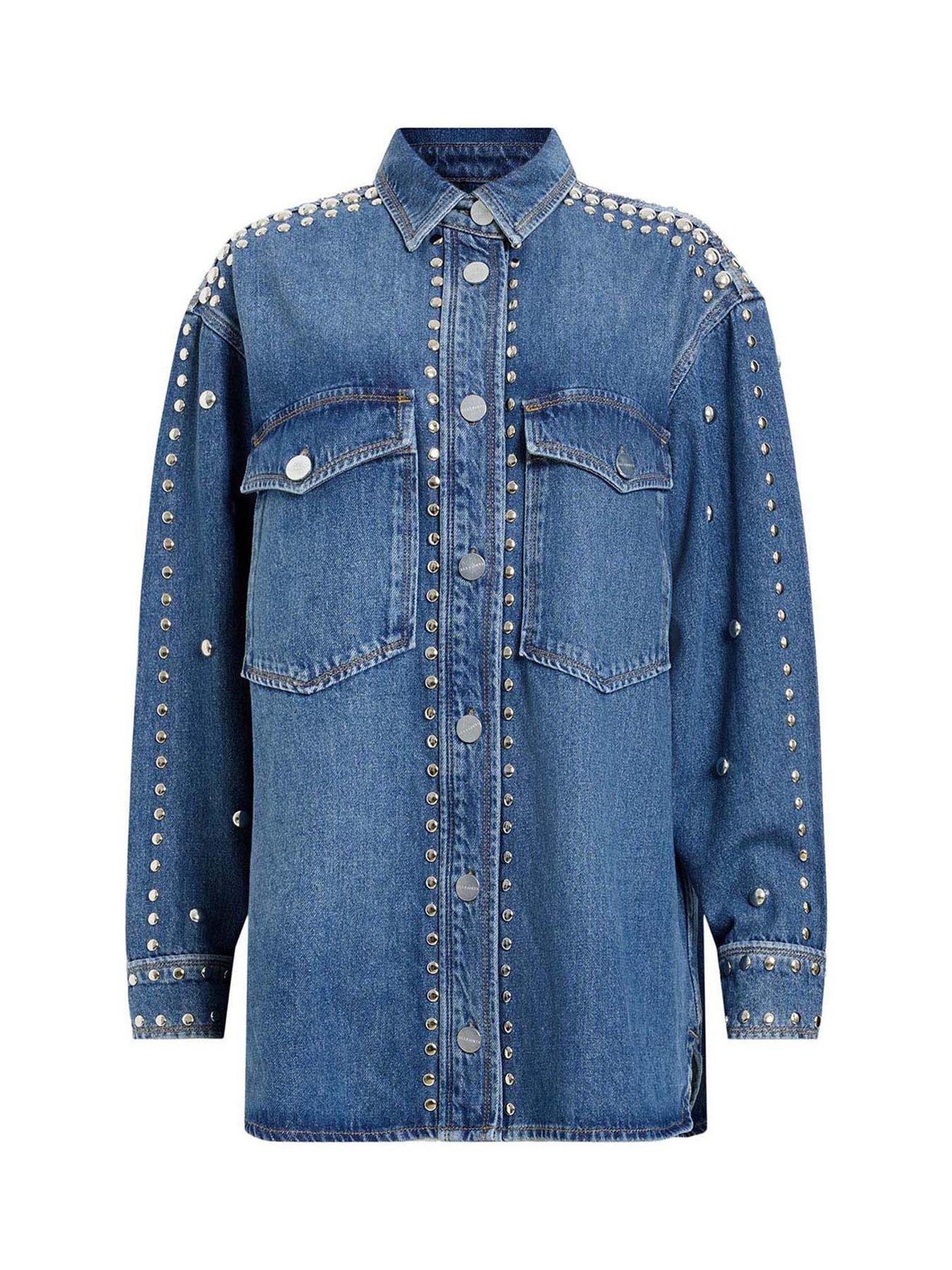 AllSaints Alba Stud Shirt - Blue | Very