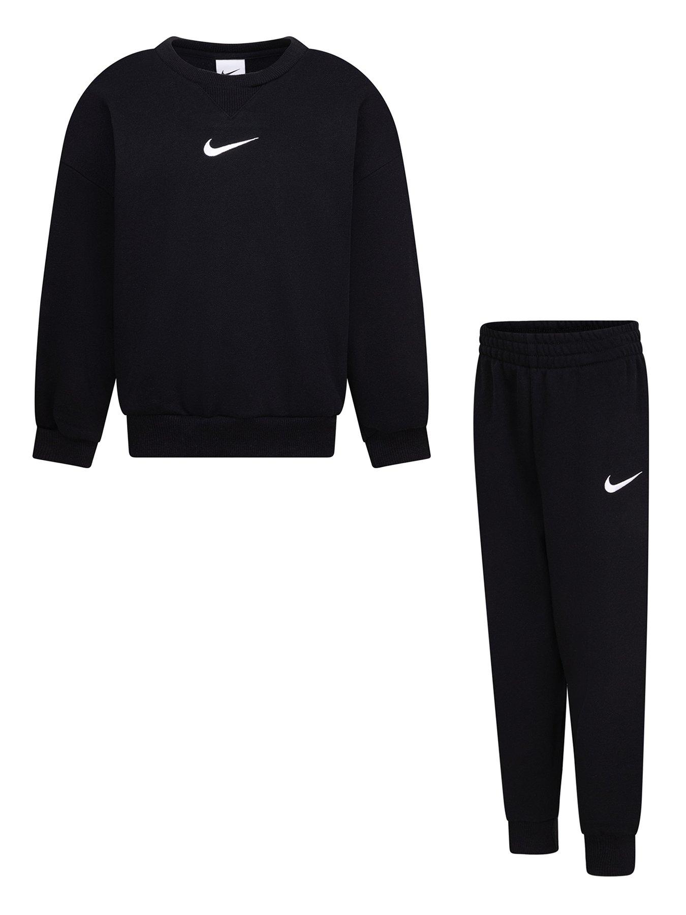 Nike Kids Unisex Essential Crew And Jogger Set - Black