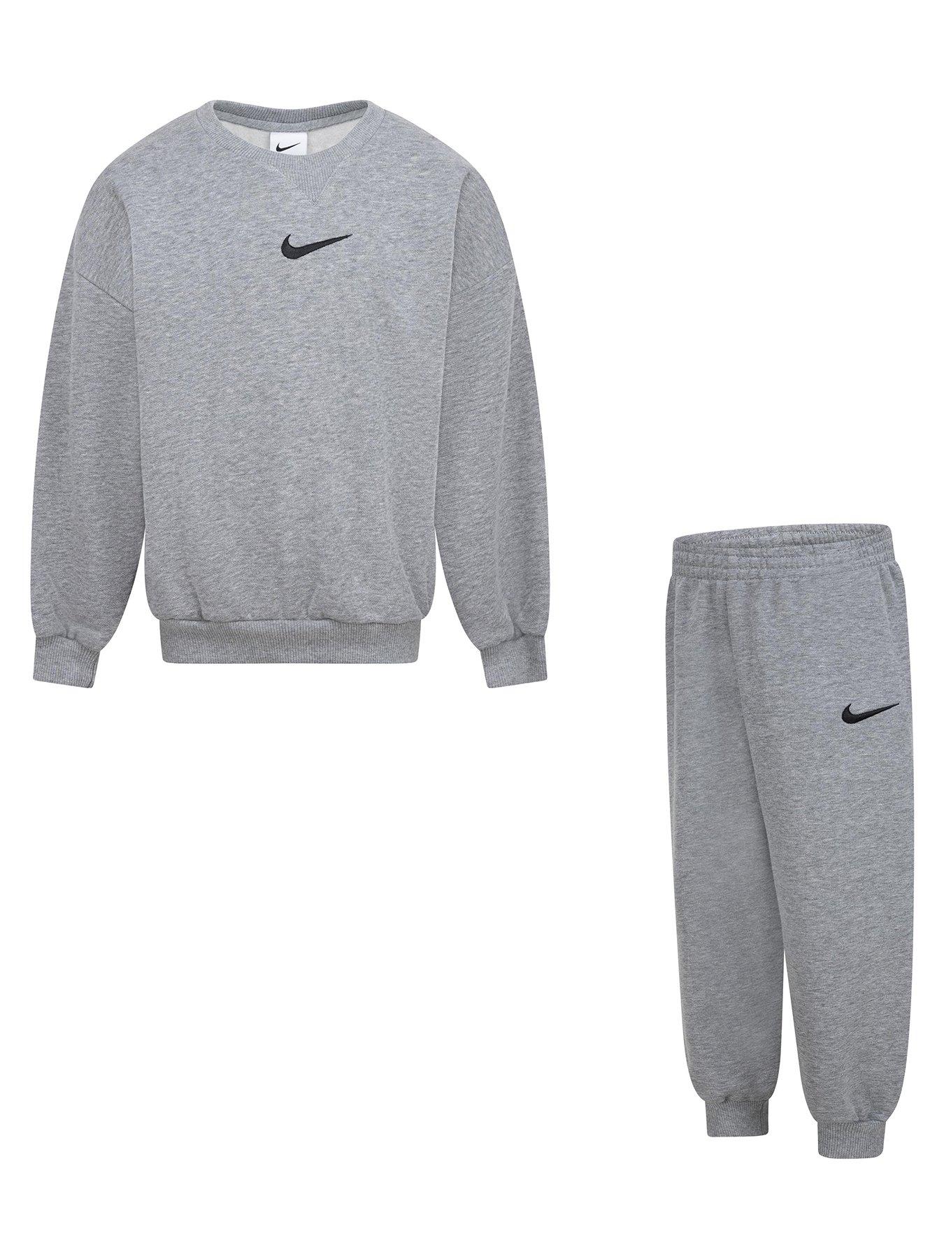 undefined Kids Unisex Essential Crew And Jogger Set - Grey