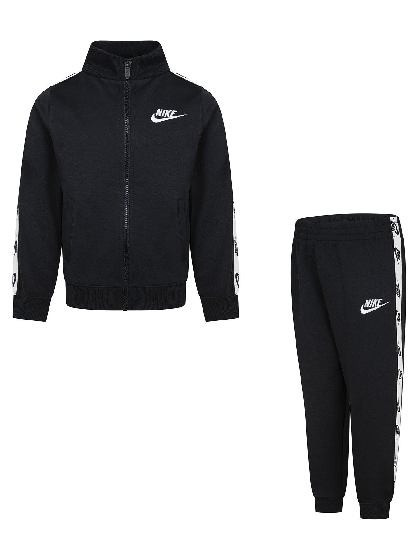 undefined Kids Unisex Full Zip Tracksuit - Black