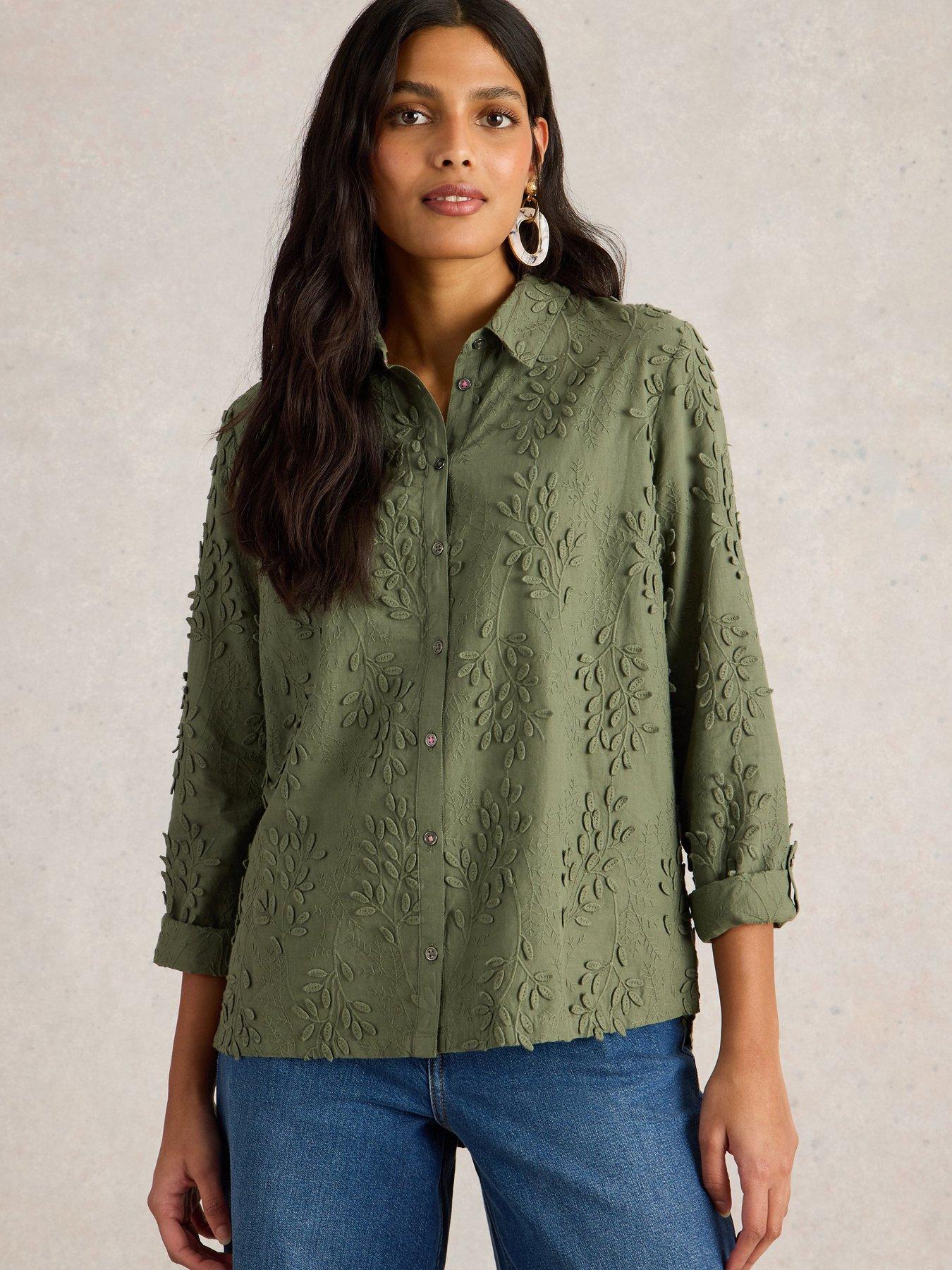 undefined Sophie Embroidered Shirt - Green