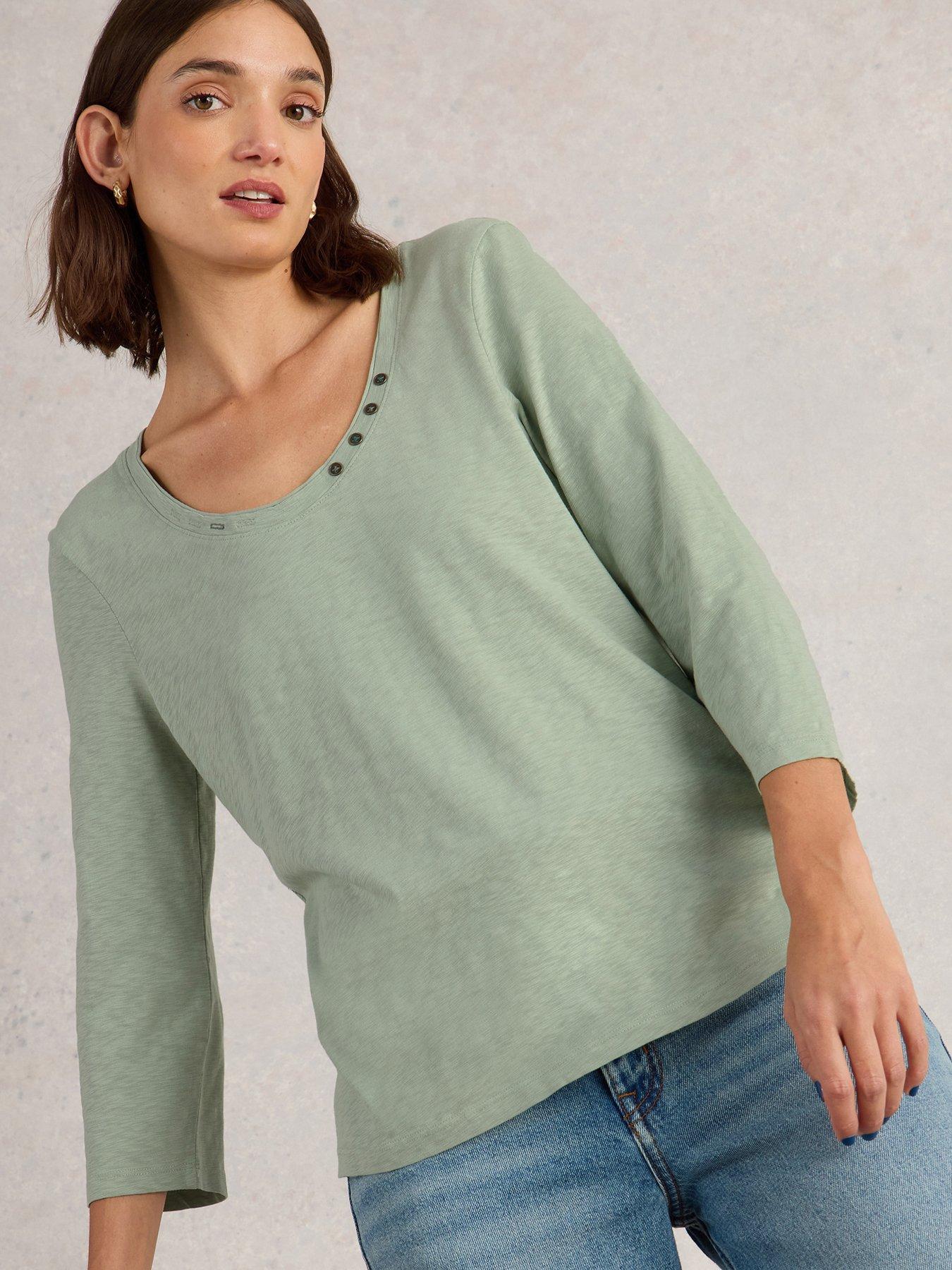undefined Nadia 3/4 Sleeve Tee - Green