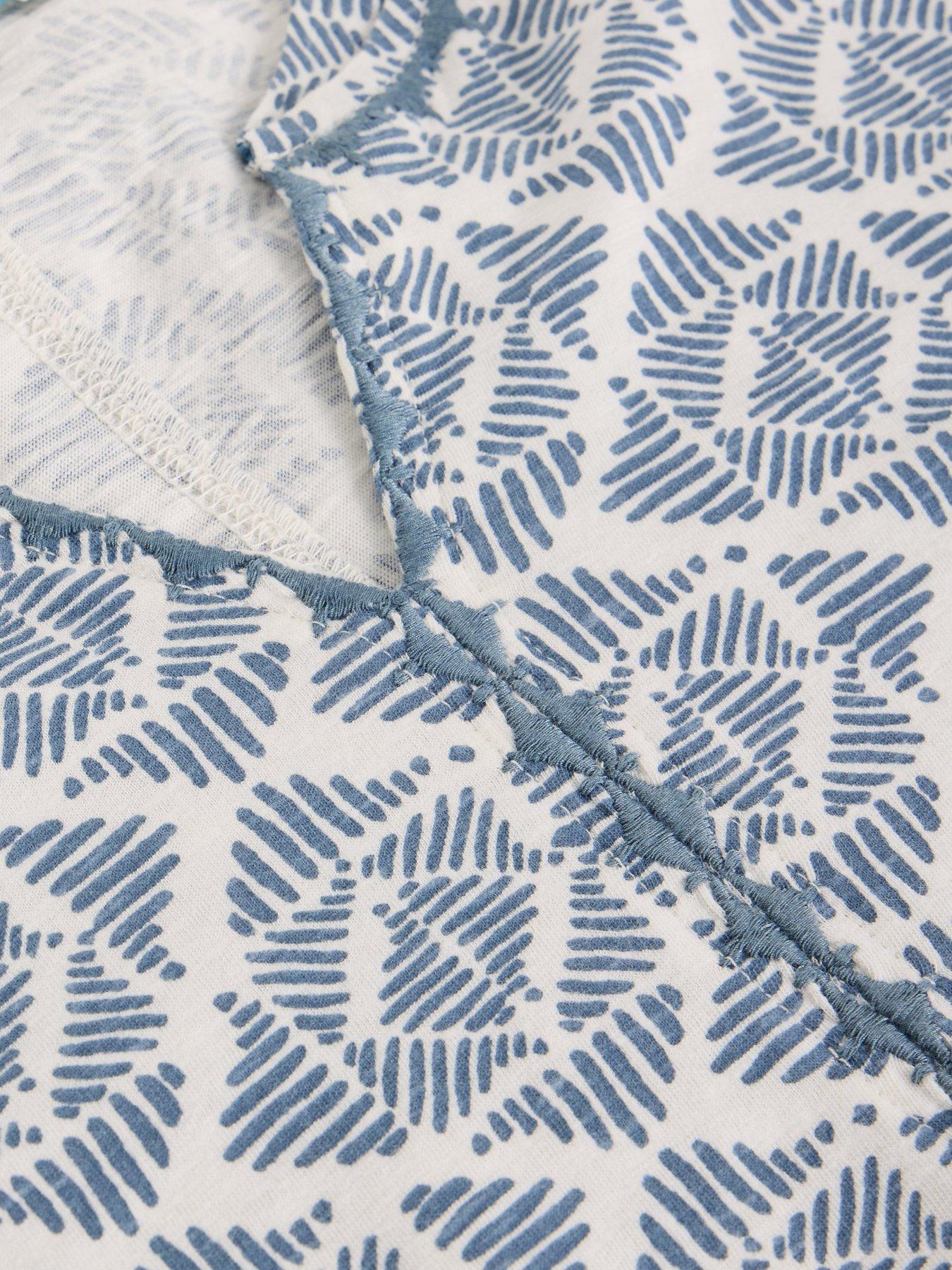 Image 6 of 6 of White Stuff Nelly Notch Embroidered Tee - Blue