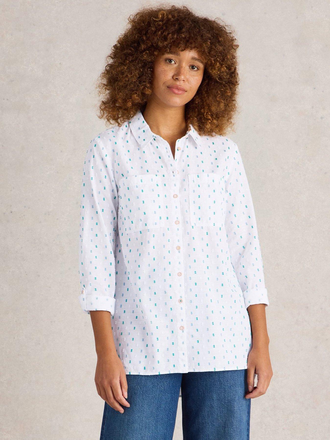 undefined Sophie Longline Cotton Shirt - Ivory