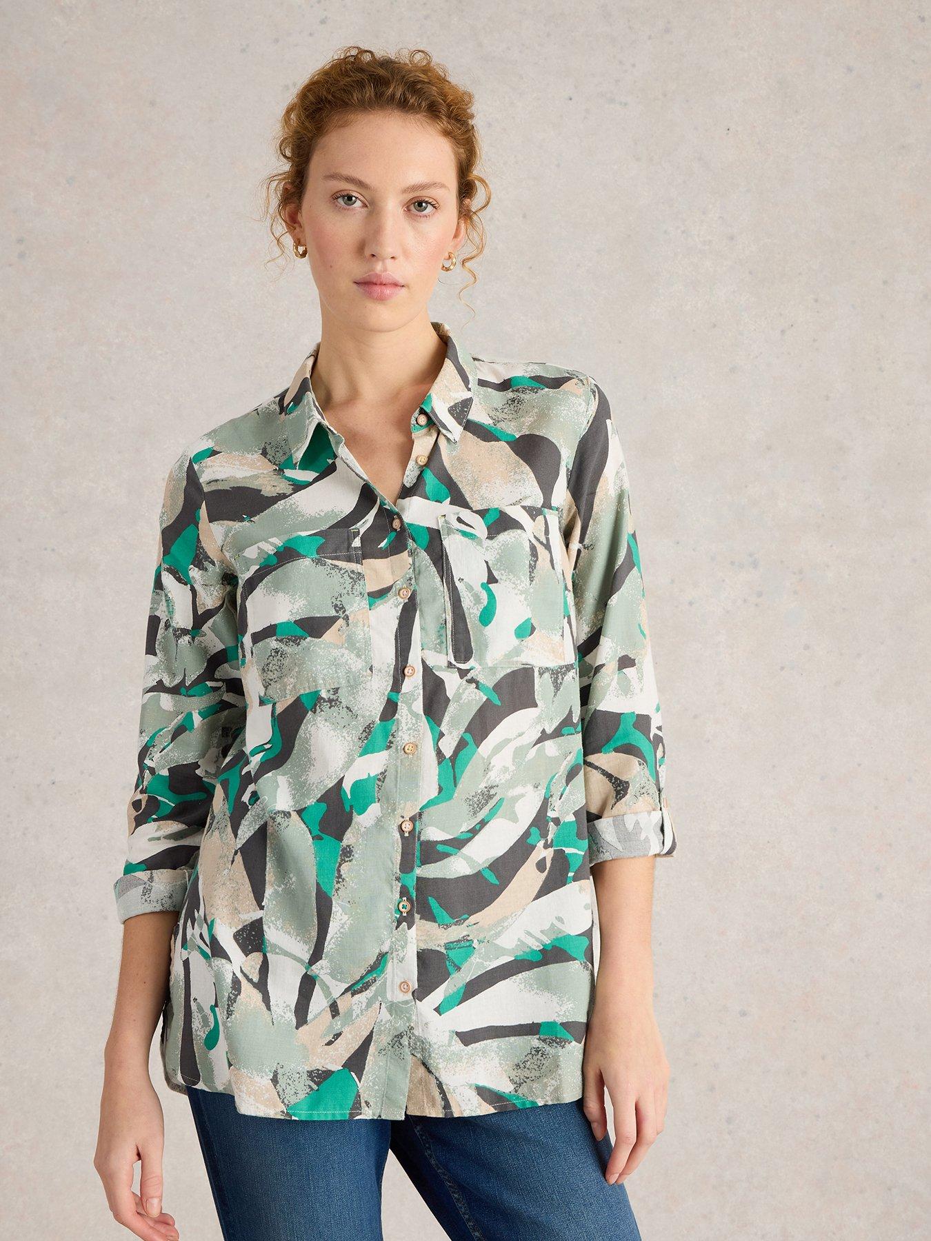 undefined Sophie Longline Cotton Shirt - Grey