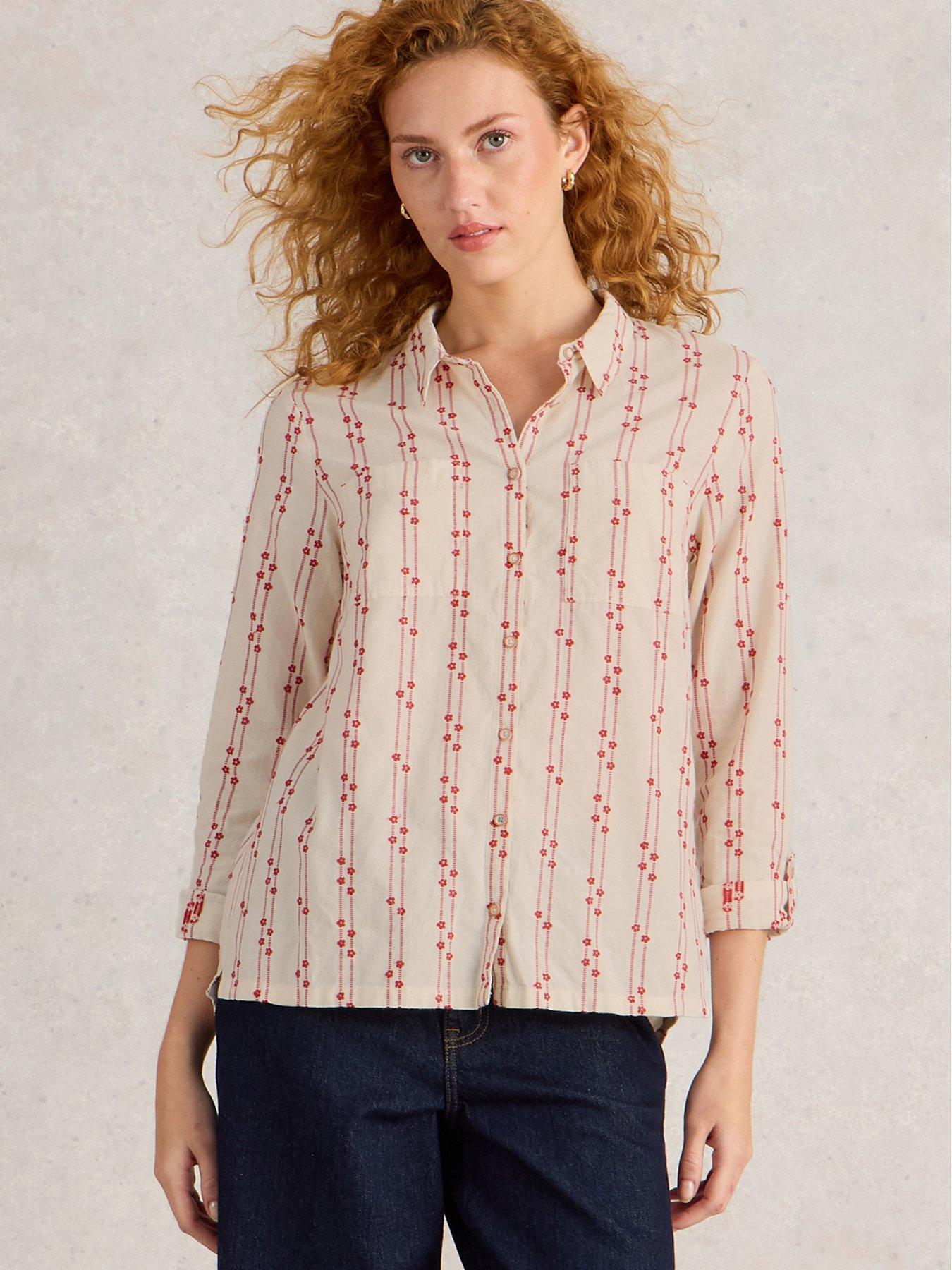 undefined Sophie Cotton Shirt - Red