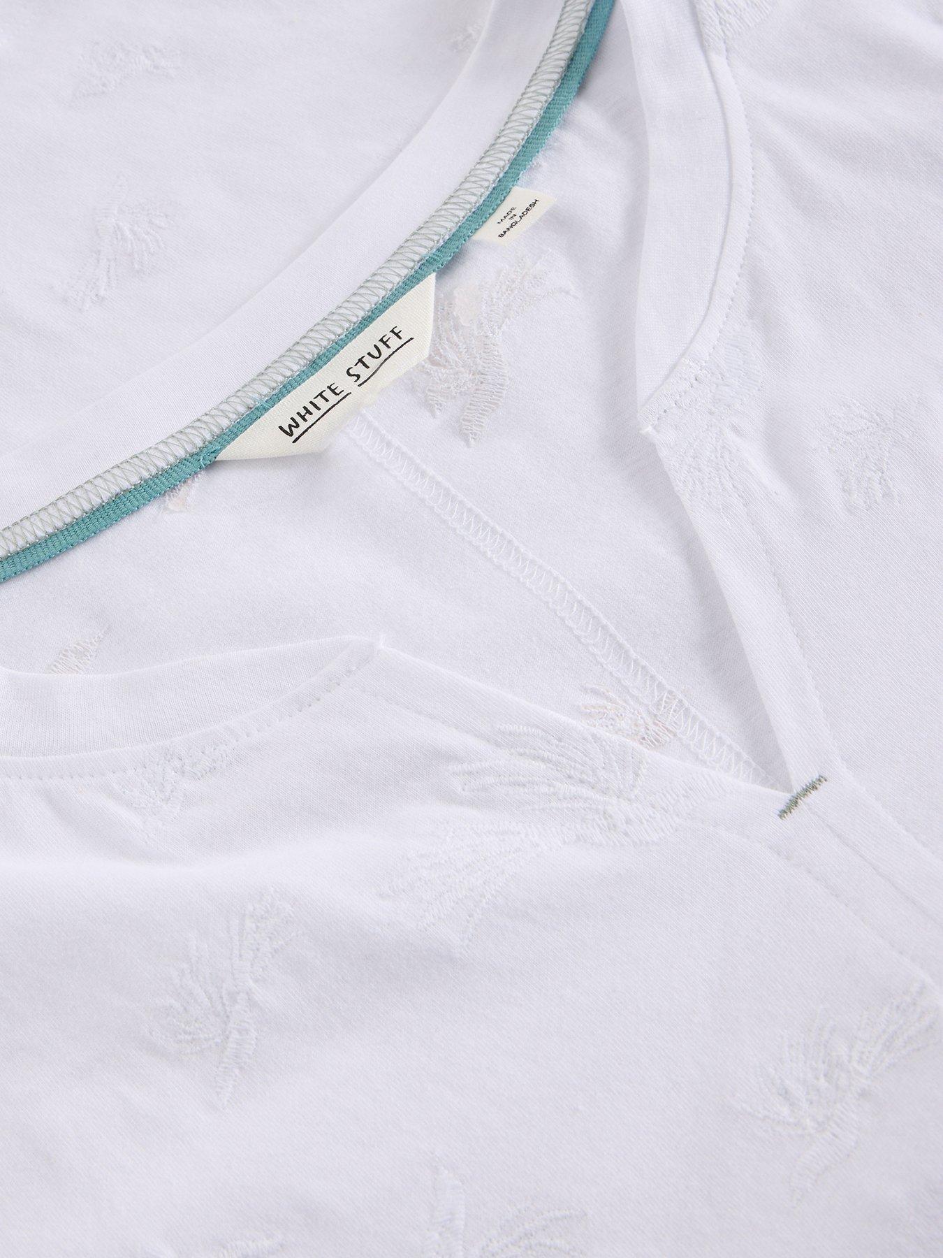  image of white-stuff-nelly-notch-embroidered-tee-white