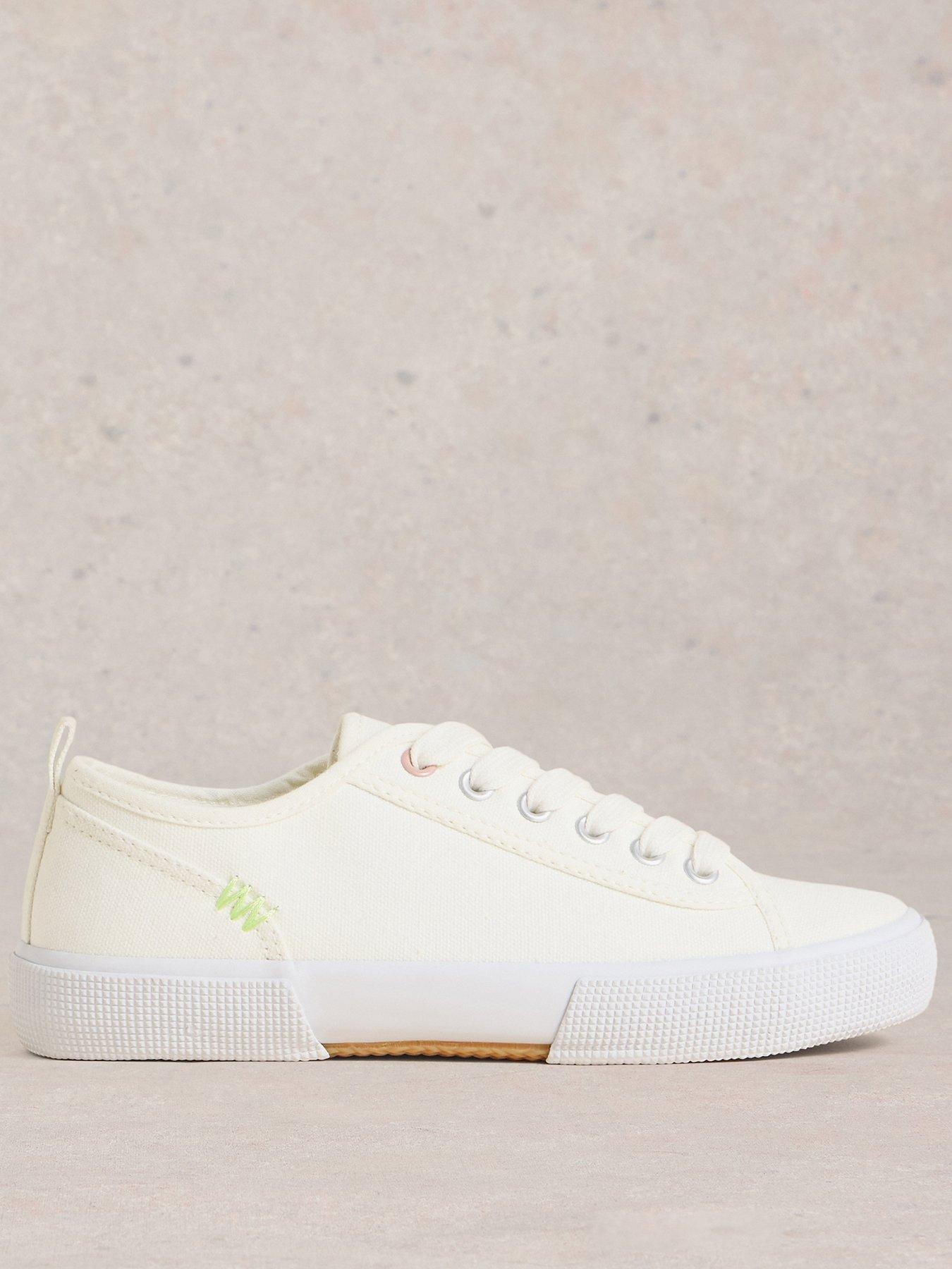 undefined Pippa Canvas Lace Up Trainer - White