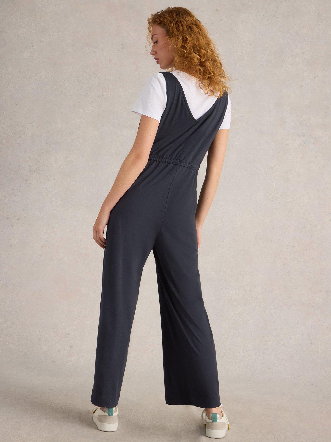 Image 2 of 6 of White Stuff Jasmine Jersey Jumpsuit - Grey