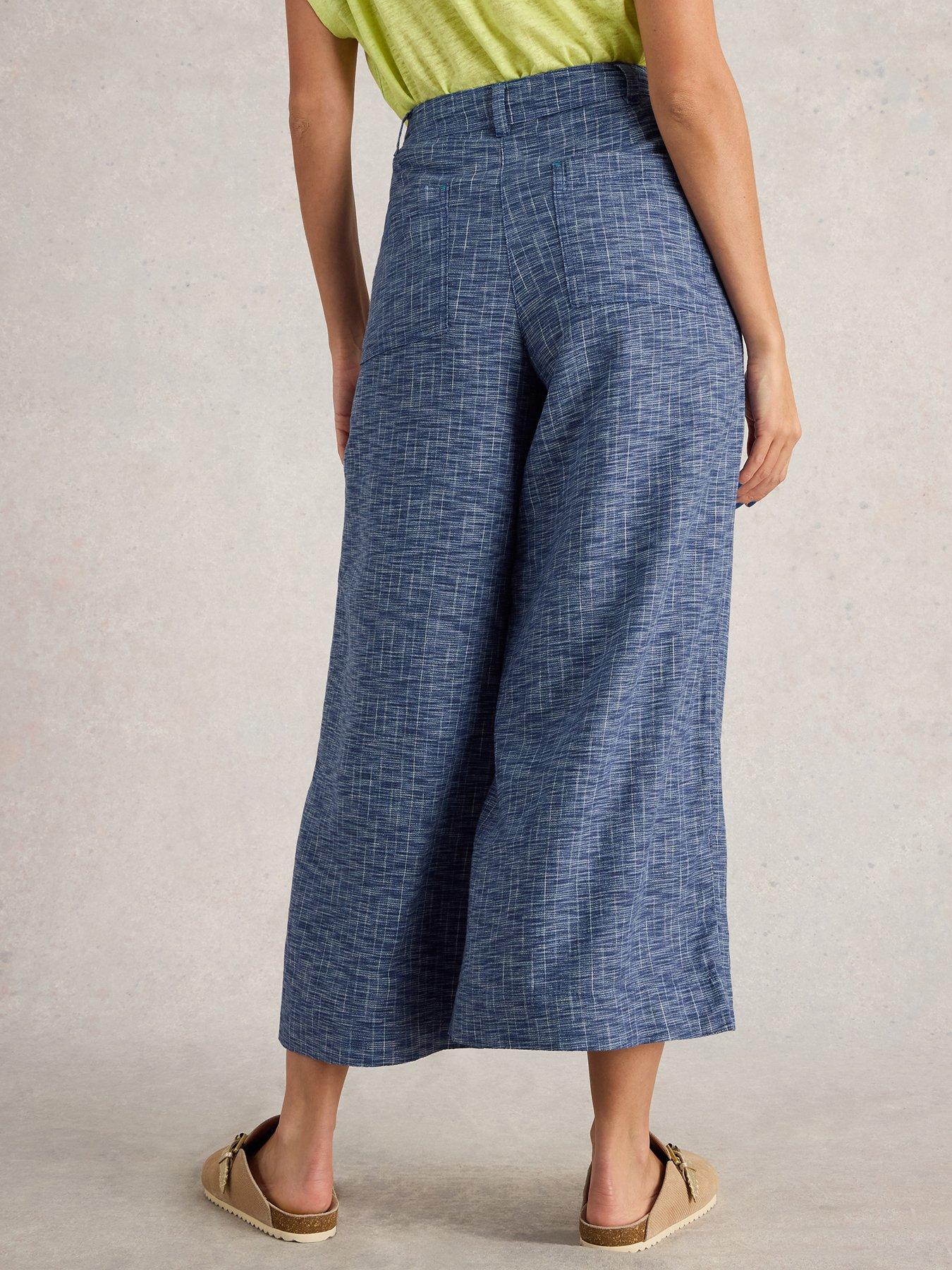 Image 2 of 6 of White Stuff Roxy Linen Blend Culotte - Blue
