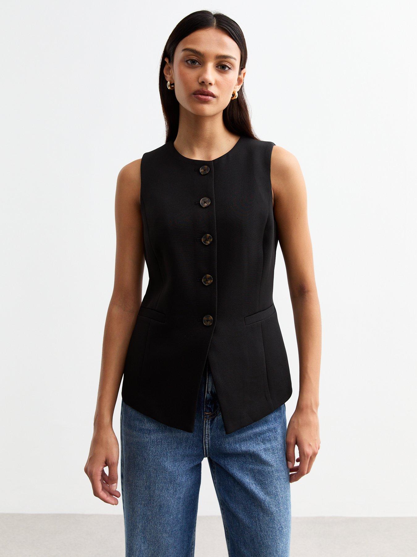 undefined Crew Neck Waistcoat - Black