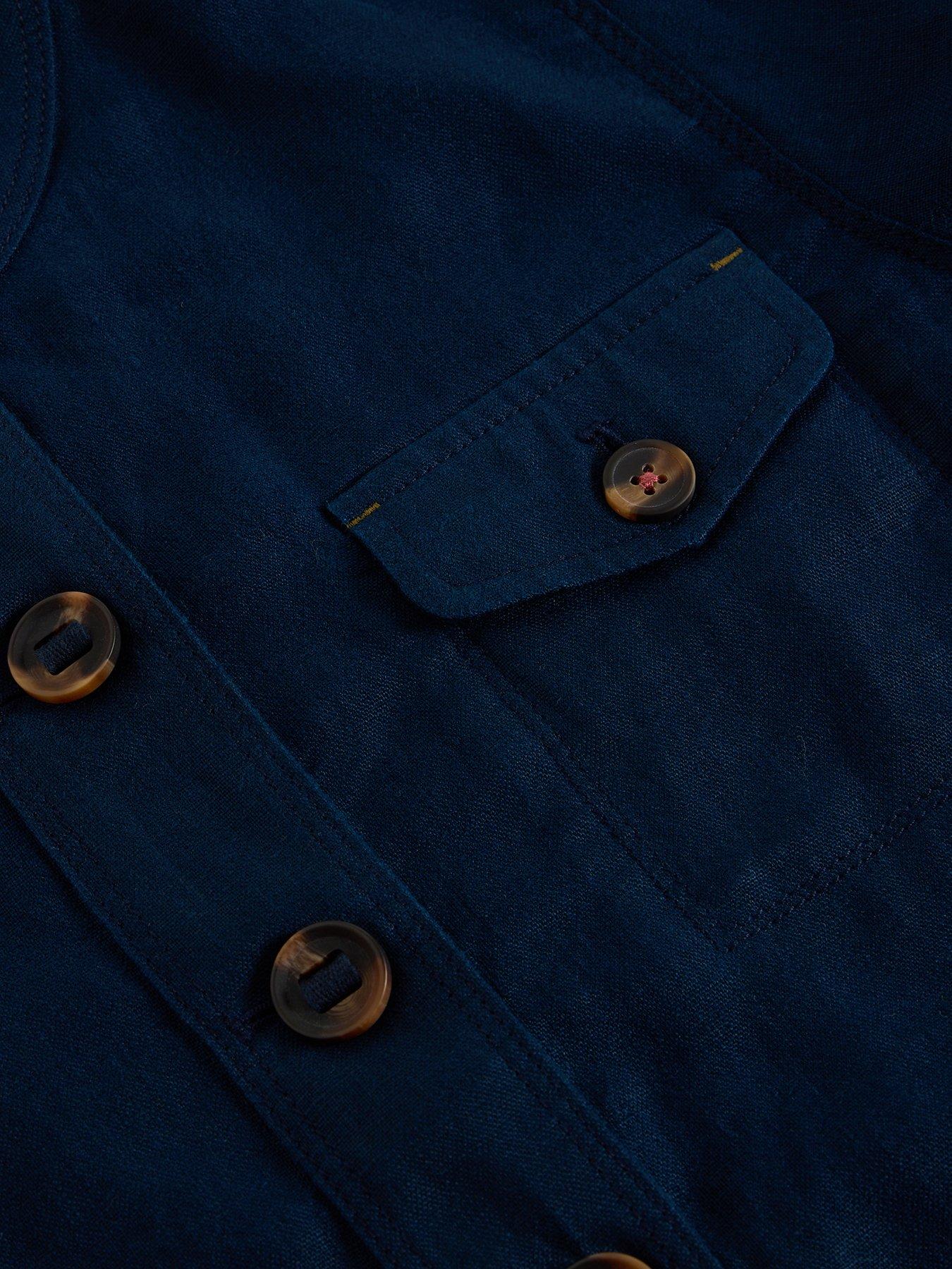 Image 6 of 6 of White Stuff Demi Utility Linen Jacket - Navy