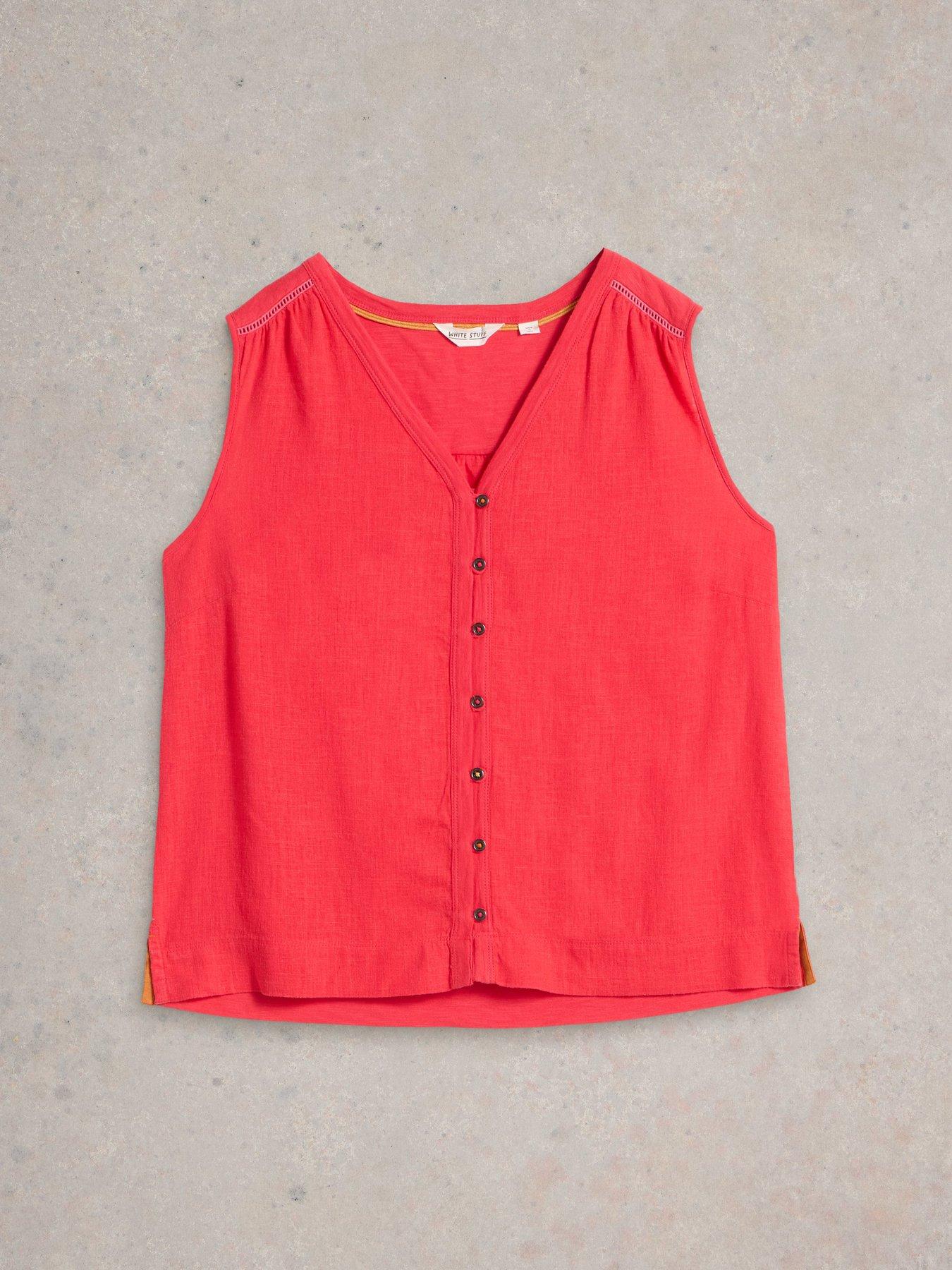 Image 5 of 6 of White Stuff Delilah Button Top - Pink