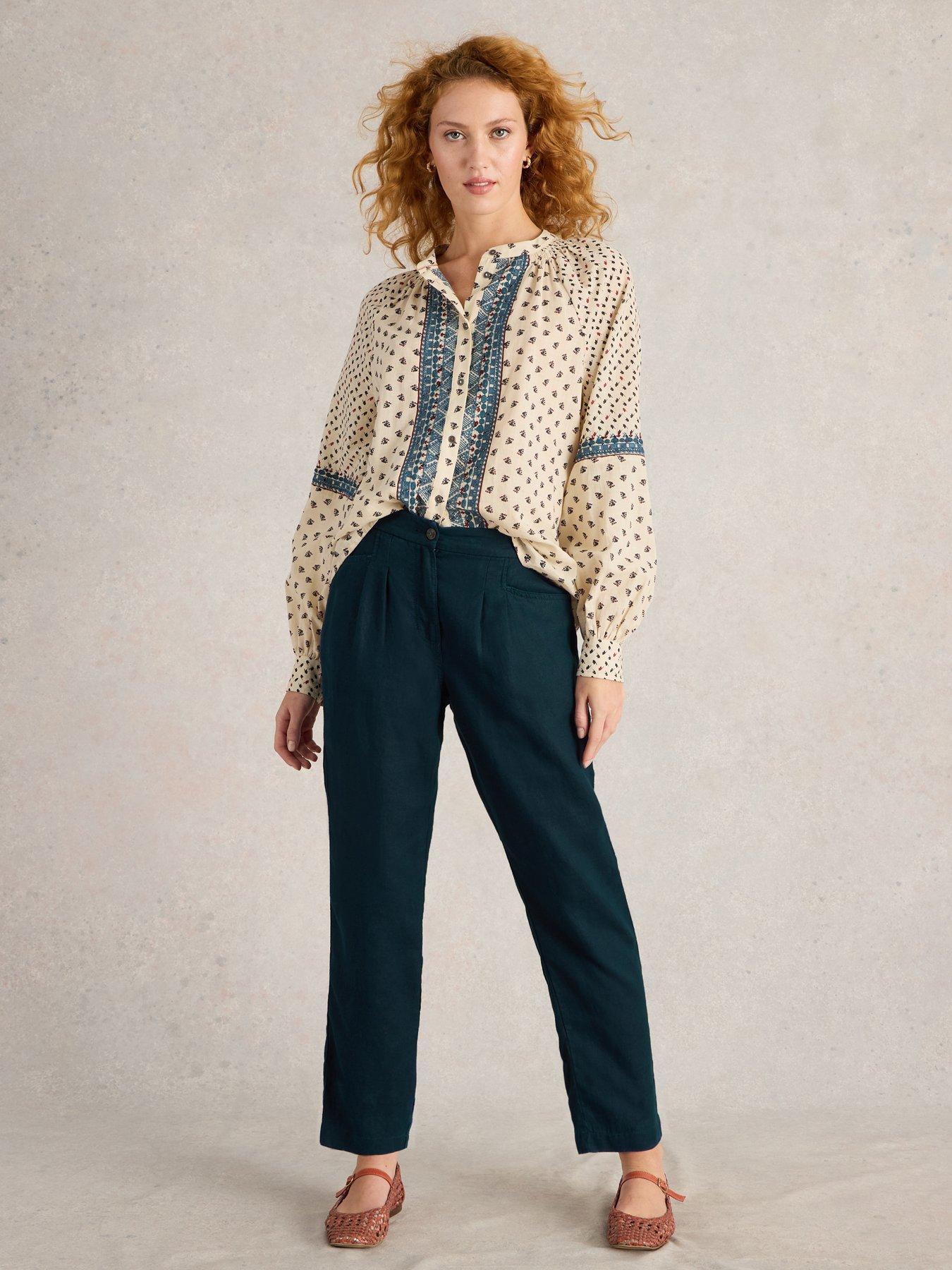 Image 3 of 6 of White Stuff Rowena Linen Trouser - Navy