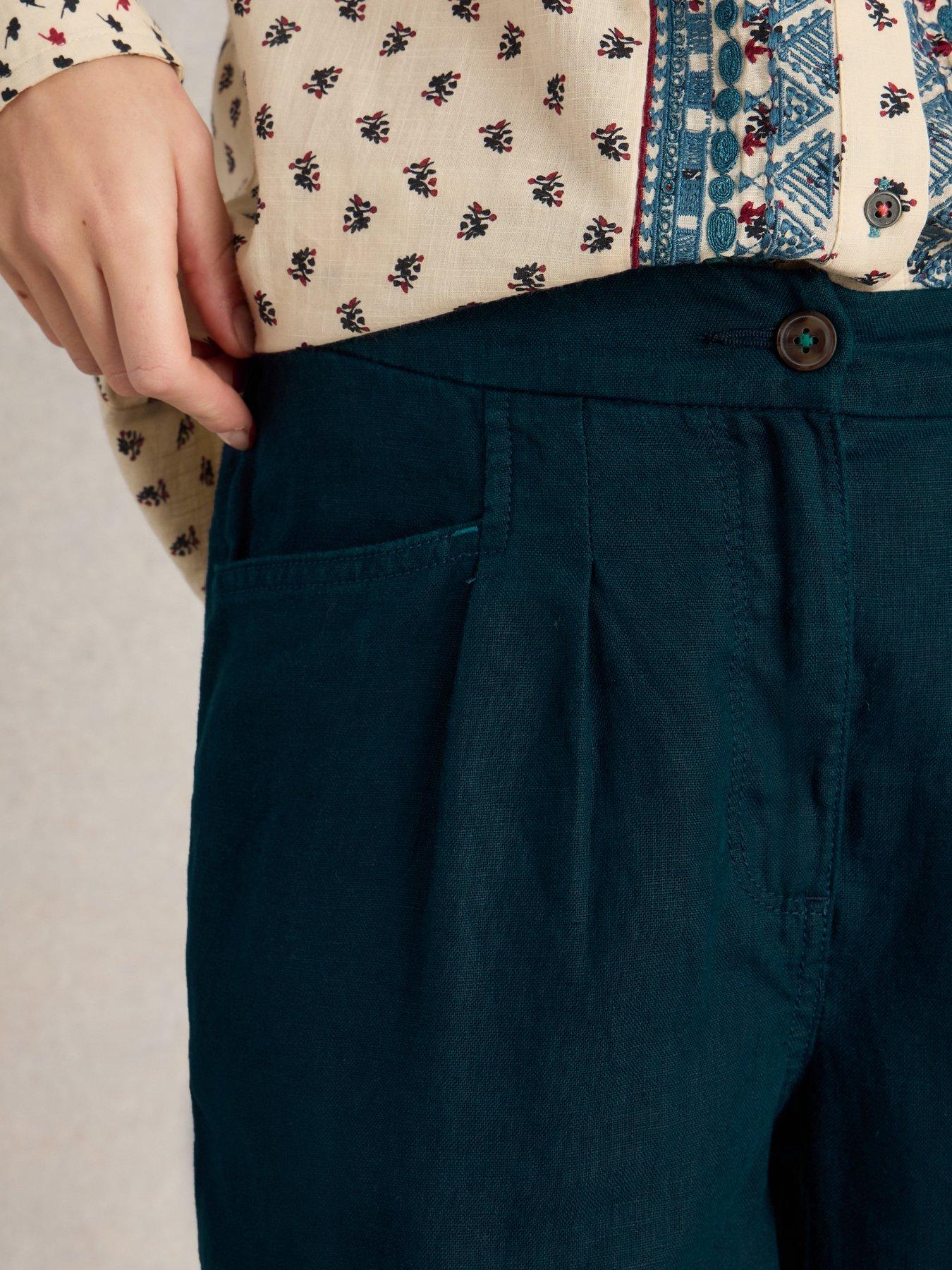 Image 4 of 6 of White Stuff Rowena Linen Trouser - Navy