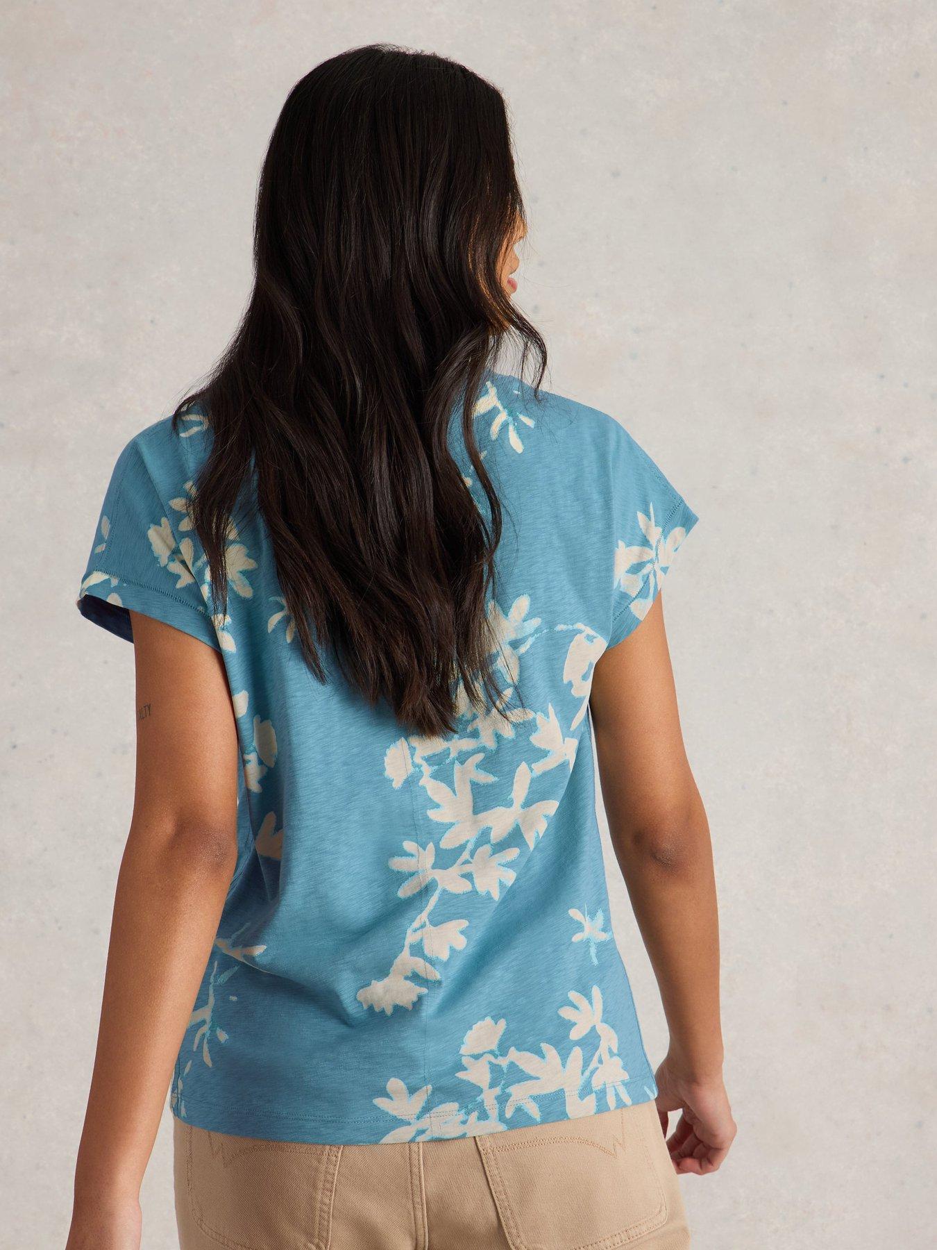 Image 2 of 6 of White Stuff Nelly Notch Neck Tee - Blue