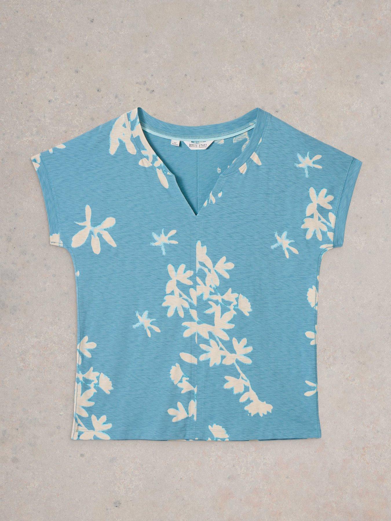 Image 5 of 6 of White Stuff Nelly Notch Neck Tee - Blue
