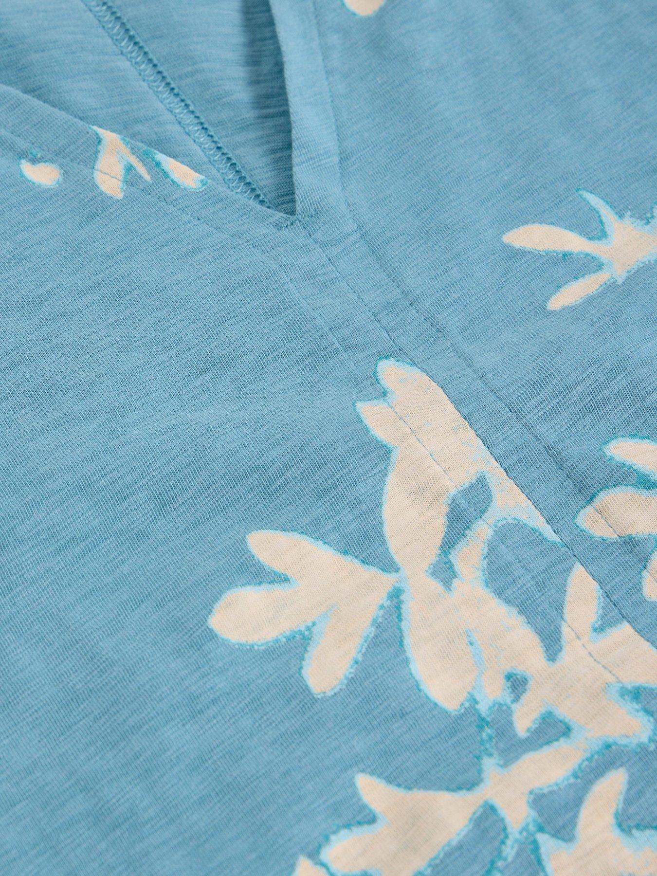 Image 6 of 6 of White Stuff Nelly Notch Neck Tee - Blue