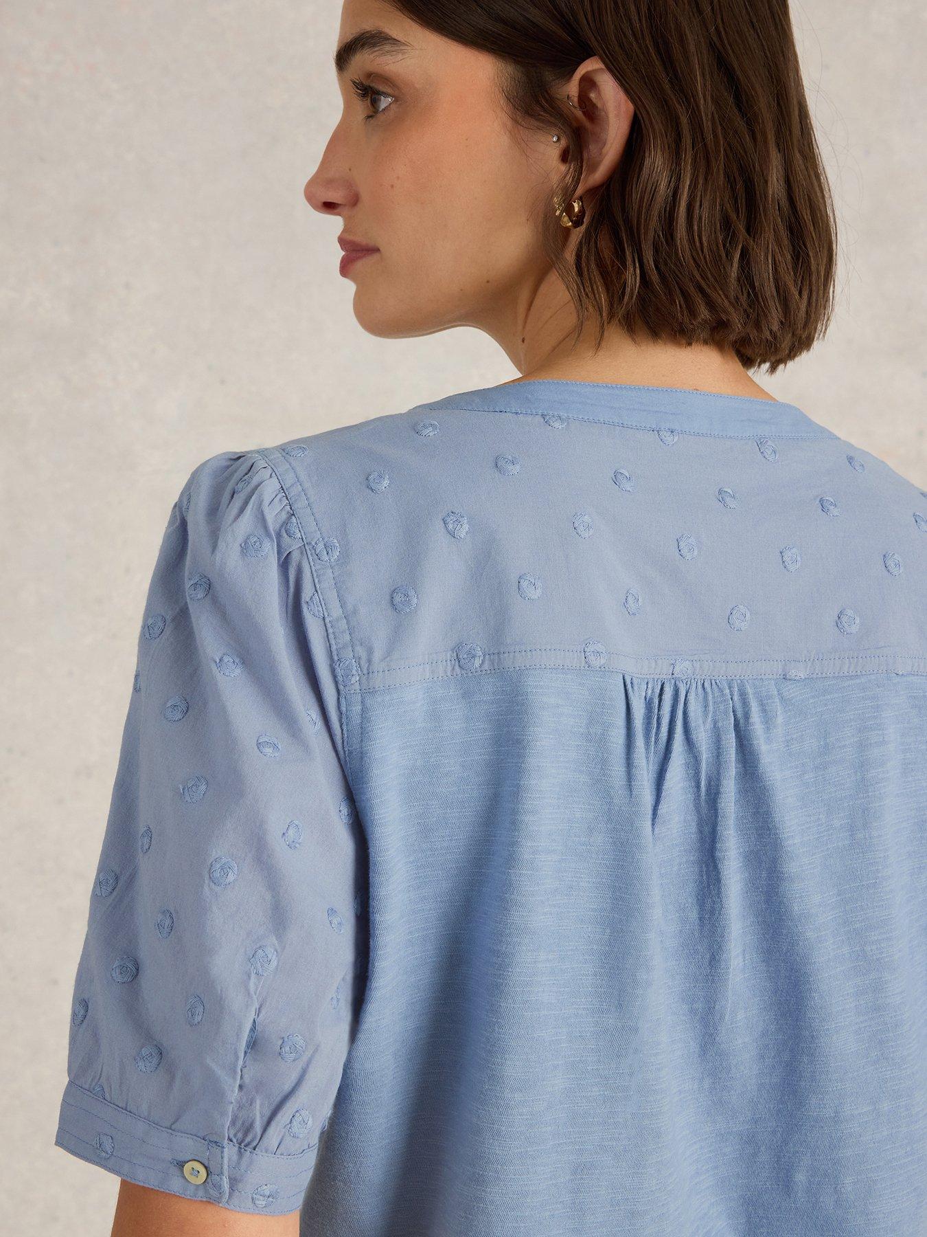 Image 4 of 6 of White Stuff Ellie Dobby Top - Blue