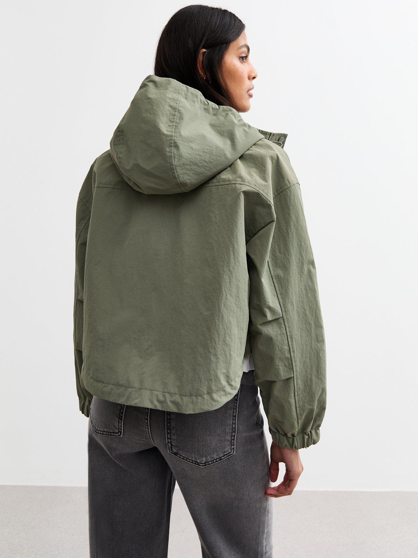 New Look Cropped Hooded Parka Jacket - Khaki | Very