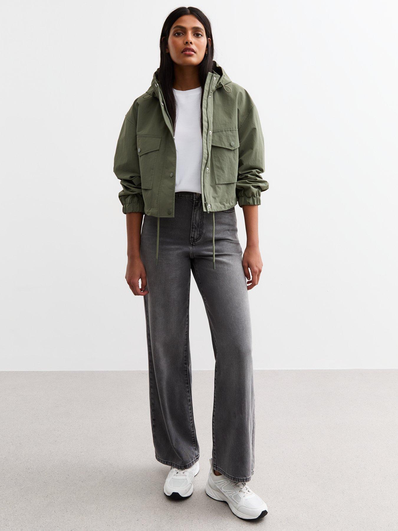 New Look Cropped Hooded Parka Jacket - Khaki | Very