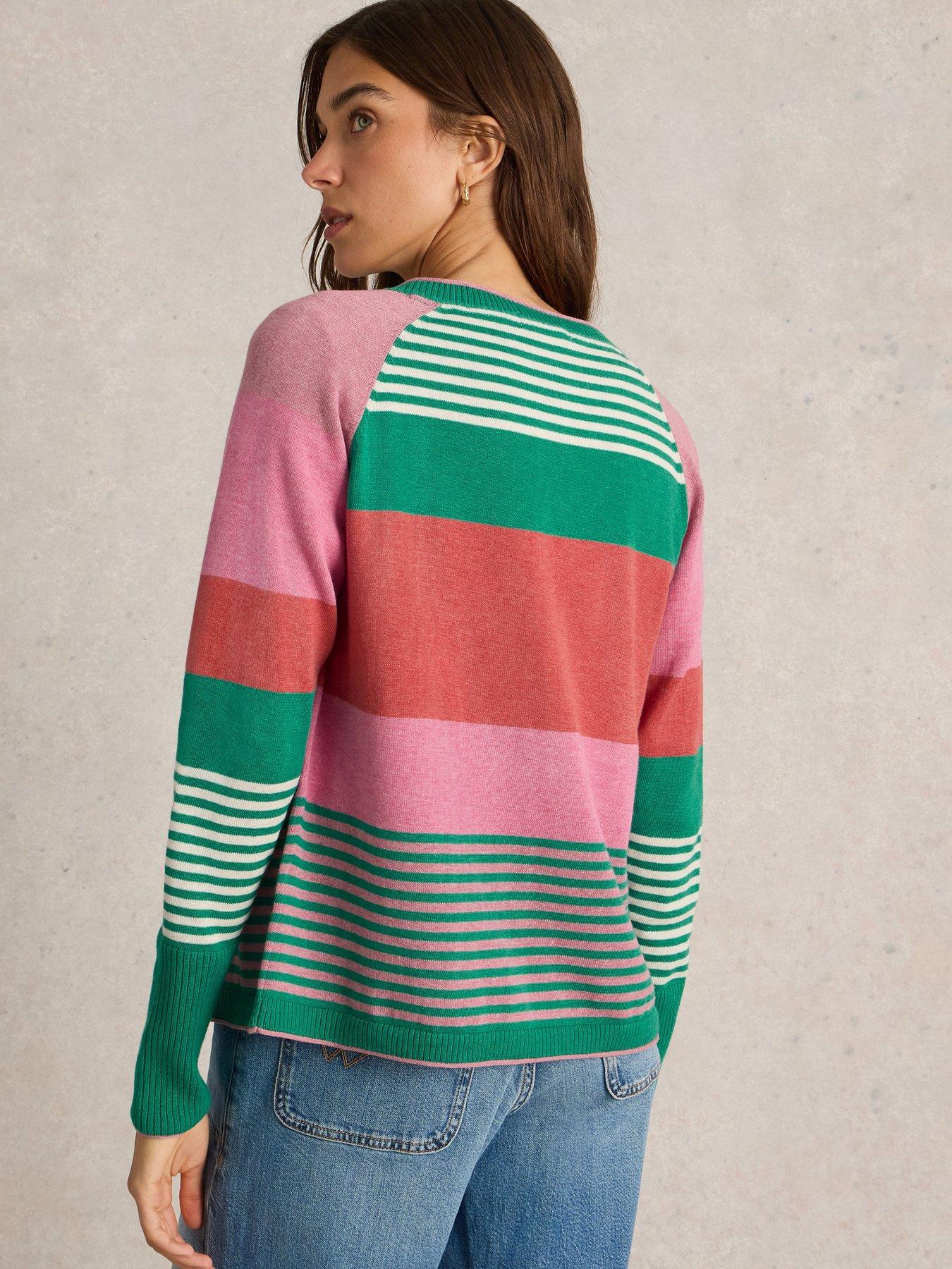 Image 2 of 6 of White Stuff Lulu Stripe Cardi - Pink