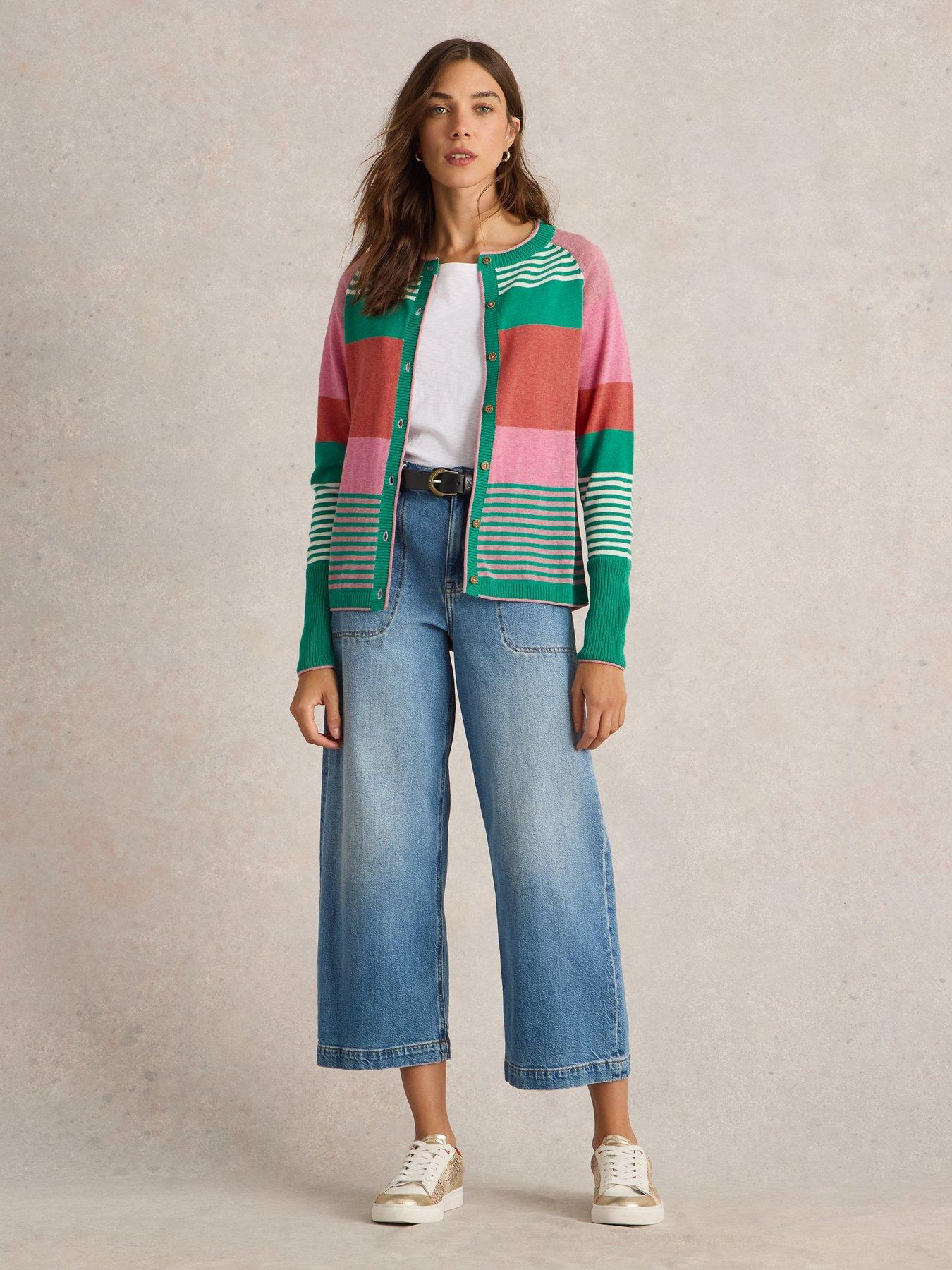 Image 3 of 6 of White Stuff Lulu Stripe Cardi - Pink