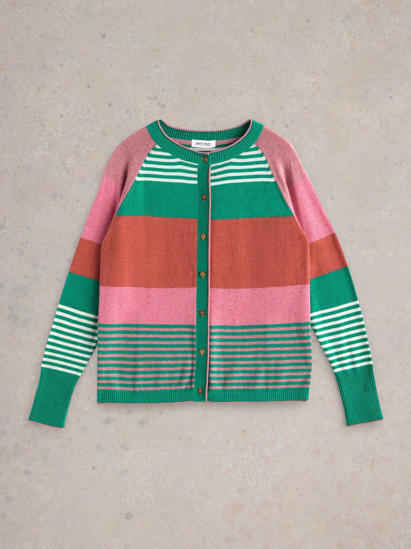 Image 5 of 6 of White Stuff Lulu Stripe Cardi - Pink