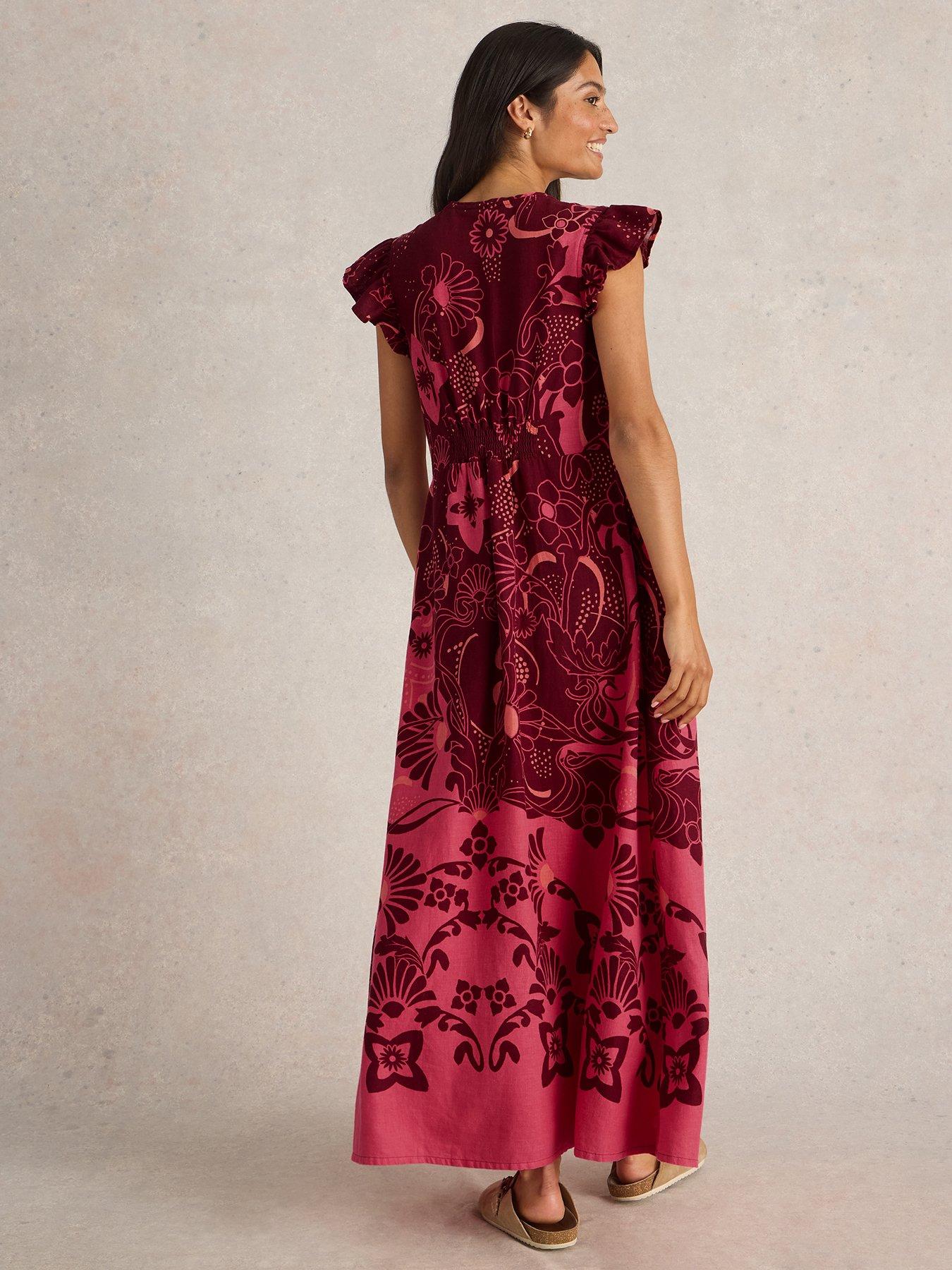 Image 2 of 6 of White Stuff Lorna Linen Blend Maxi Dress - Red