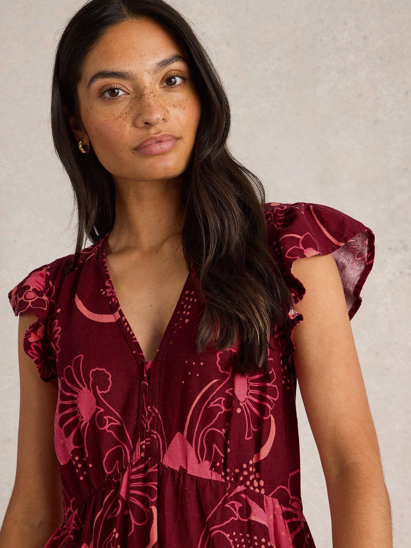Image 4 of 6 of White Stuff Lorna Linen Blend Maxi Dress - Red
