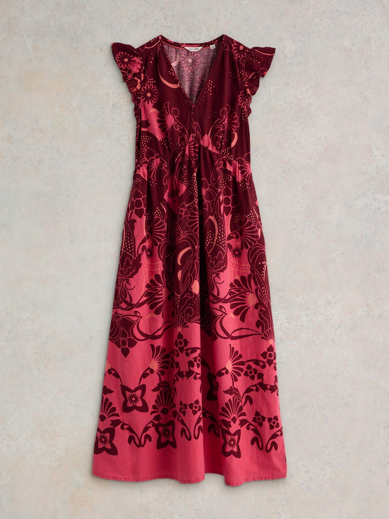 Image 5 of 6 of White Stuff Lorna Linen Blend Maxi Dress - Red