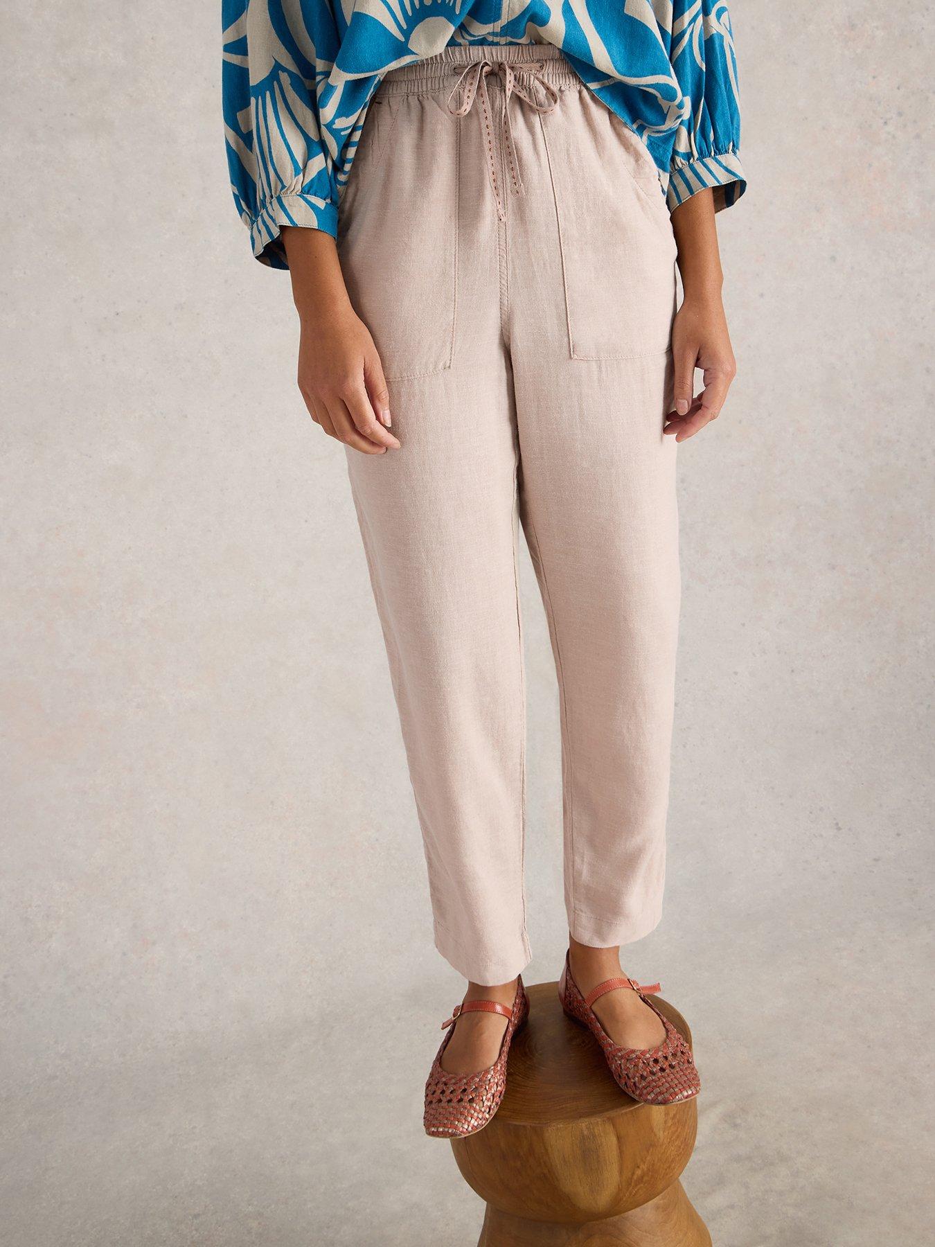White Stuff Elle Linen Blend Trouser - Beige