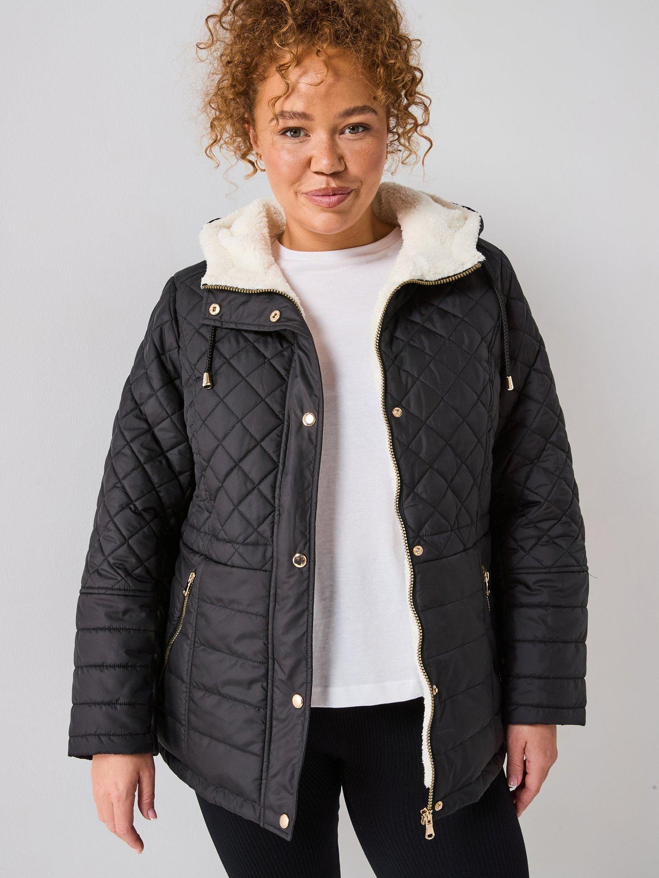 undefined Quilted Fleece Lined Coat